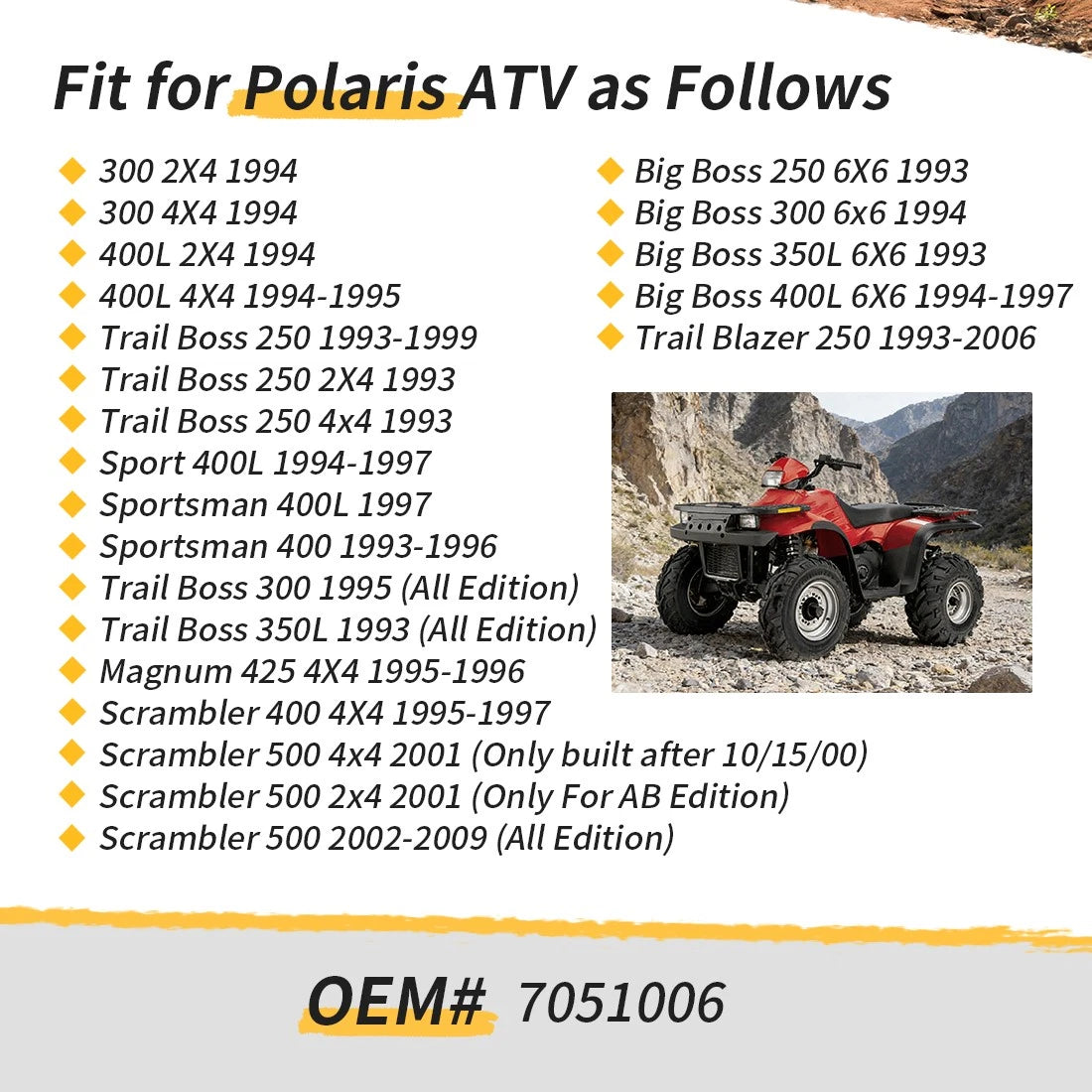 Aluminum Fuel Valve Petcock for Polaris Trail Boss Blazer Scrambler Sportsman