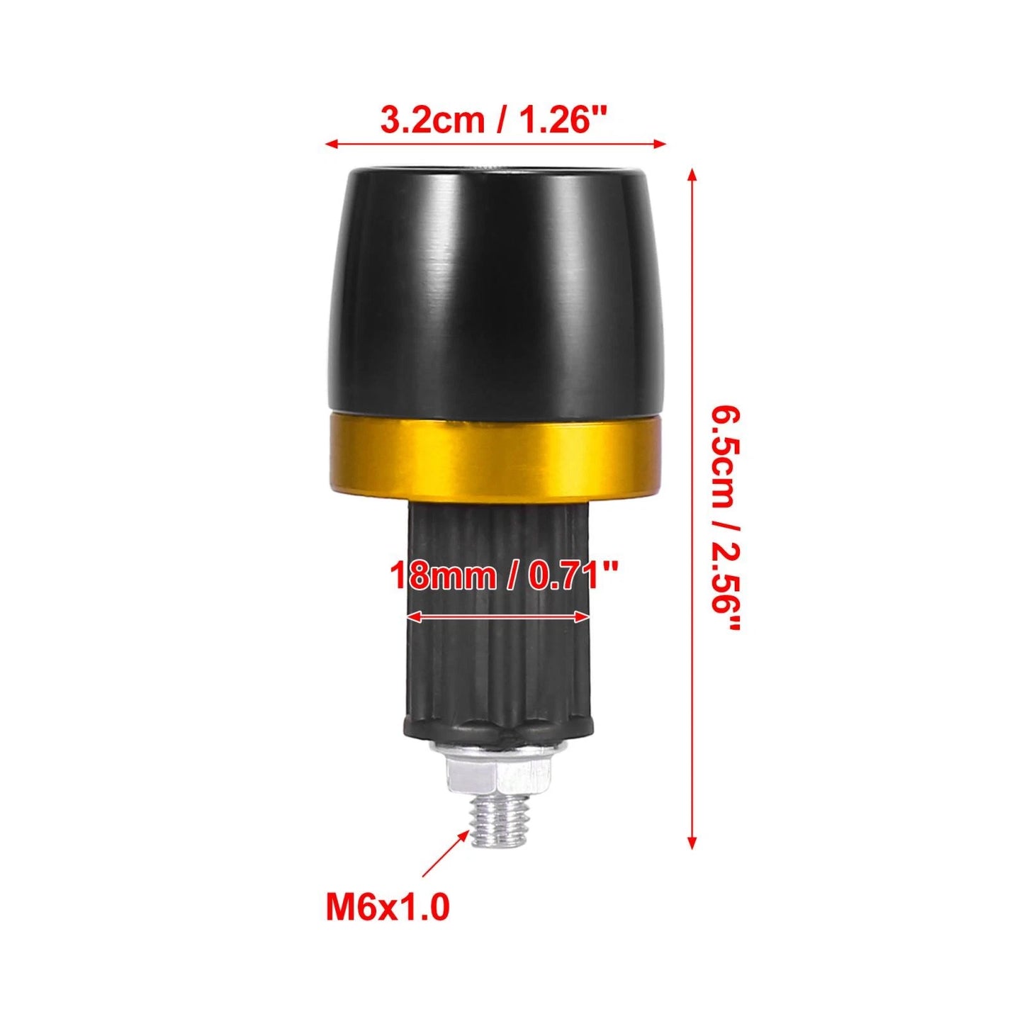 2 x 18mm Handlebar End Caps Plug CNC Aluminum Alloy for Motorcycle Gold Tone