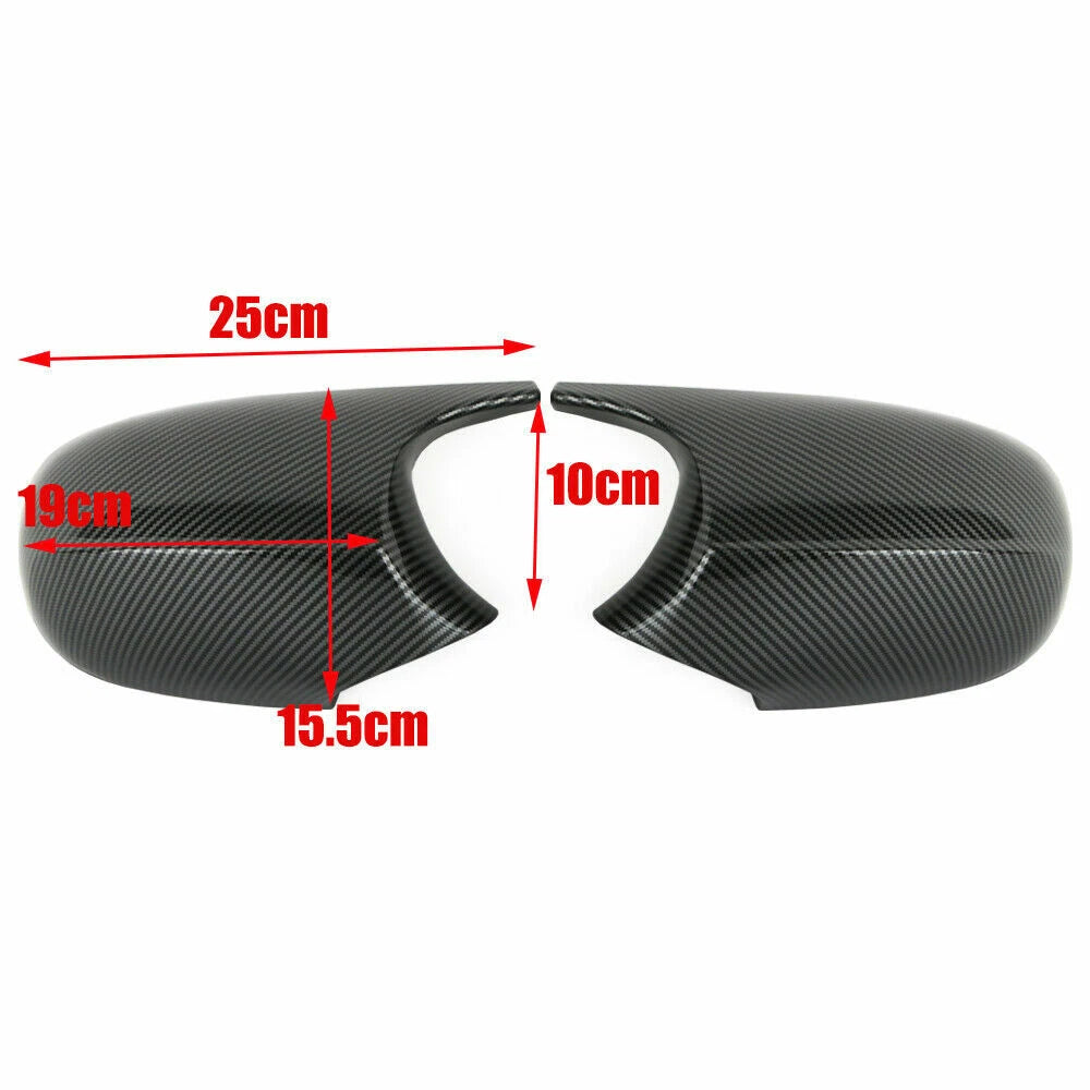 2 x M3 Style Carbon Side Mirror Cover Caps for BMW E90 E92 E93 (2005–2013)