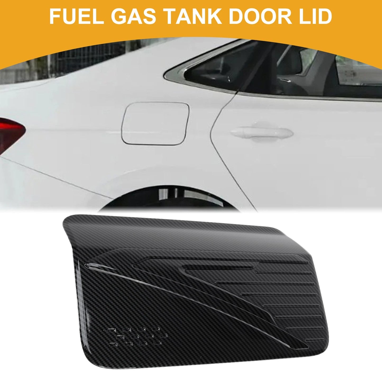 Fuel Tank Door Cap for Mitsubishi L200 2024-2025 Carbon Fiber Black