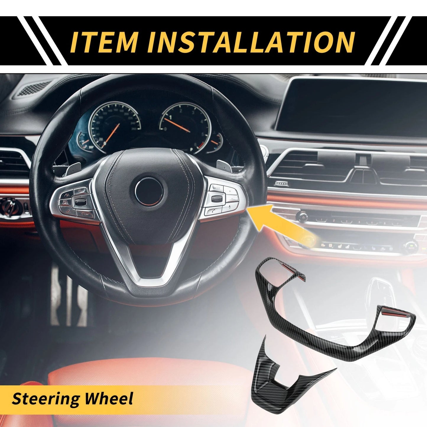 Carbon Fiber Pattern Steering Wheel Cover Trim for Ford Maverick (2022-2024)