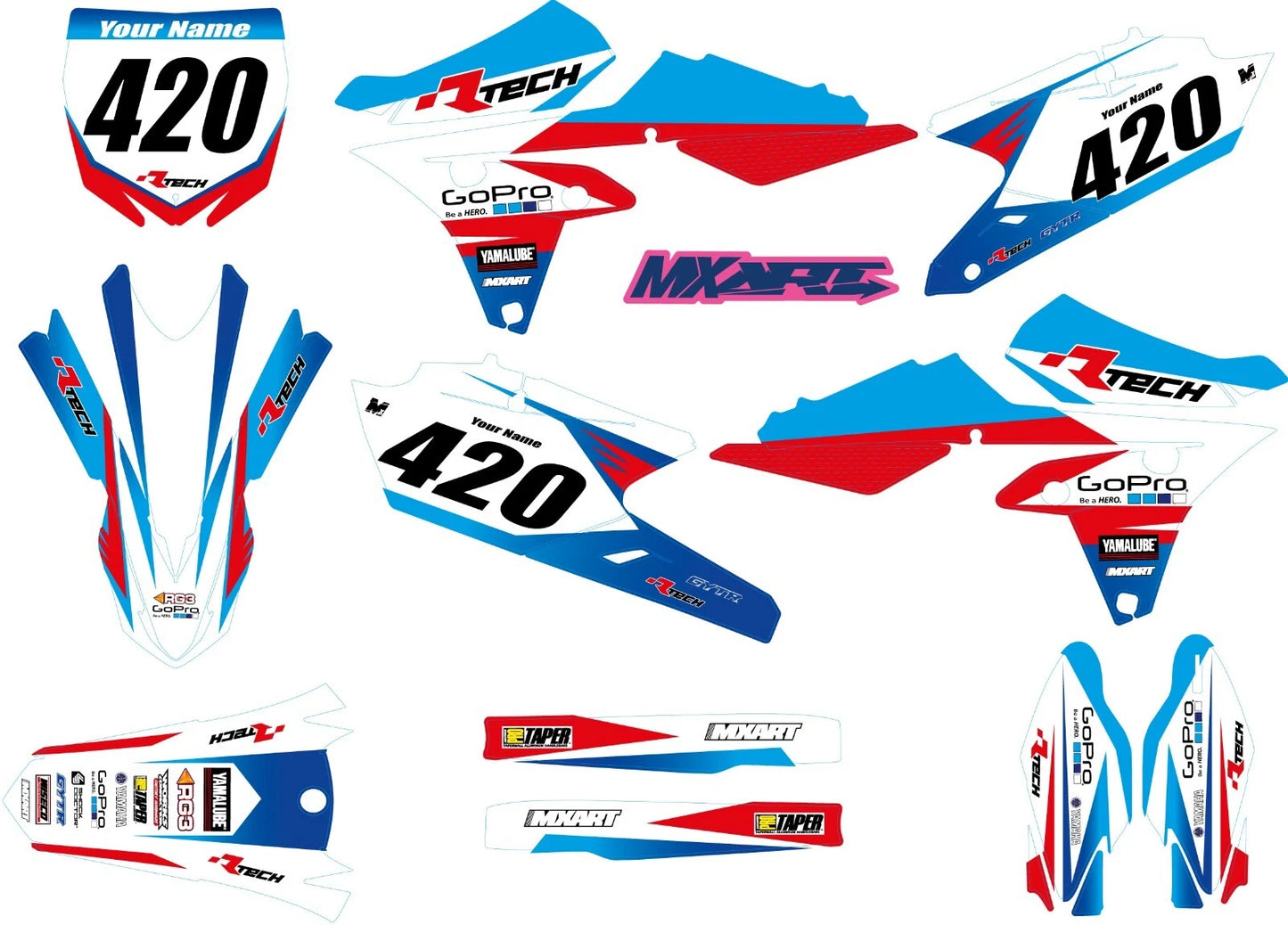 Custom Graphics Kit for Yamaha YZF 250 (2014-2018) FORTRESS STYLE Stickers