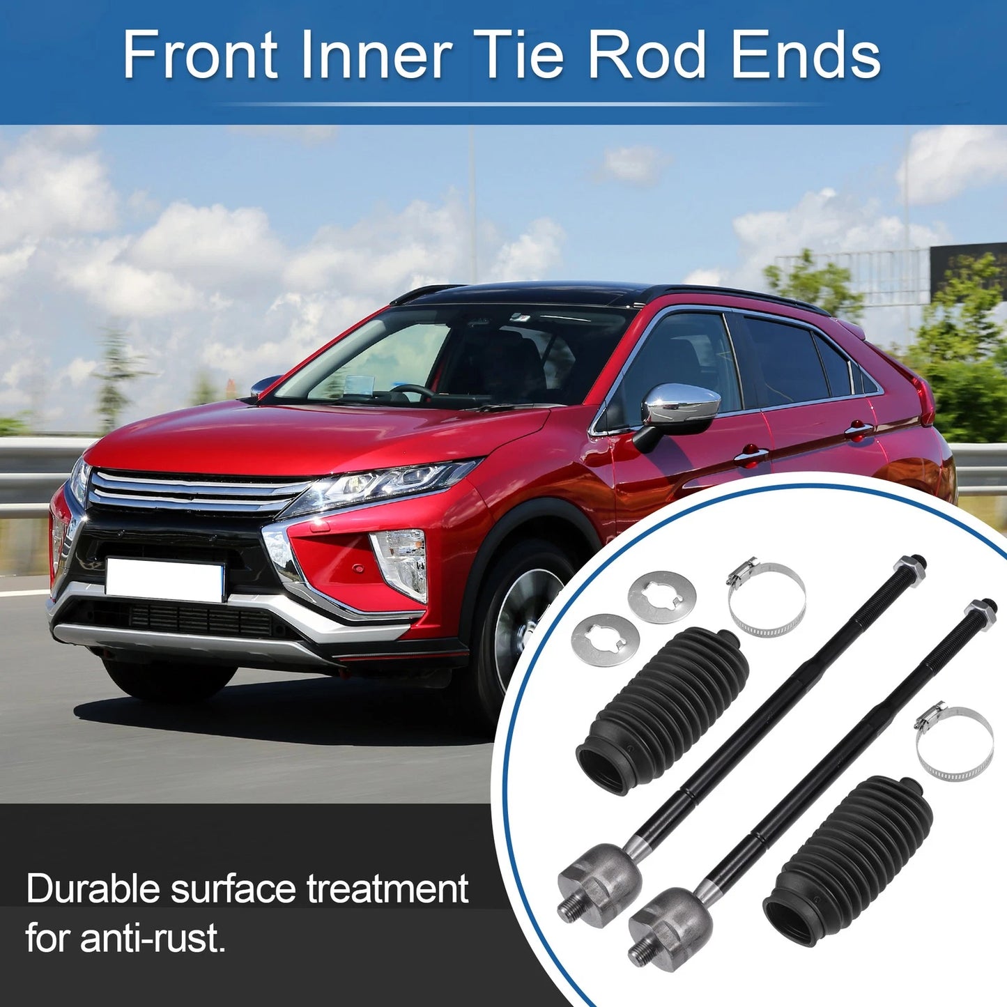 4 x Front Inner Tie Rod Ends for Mitsubishi Outlander (2007-2017)