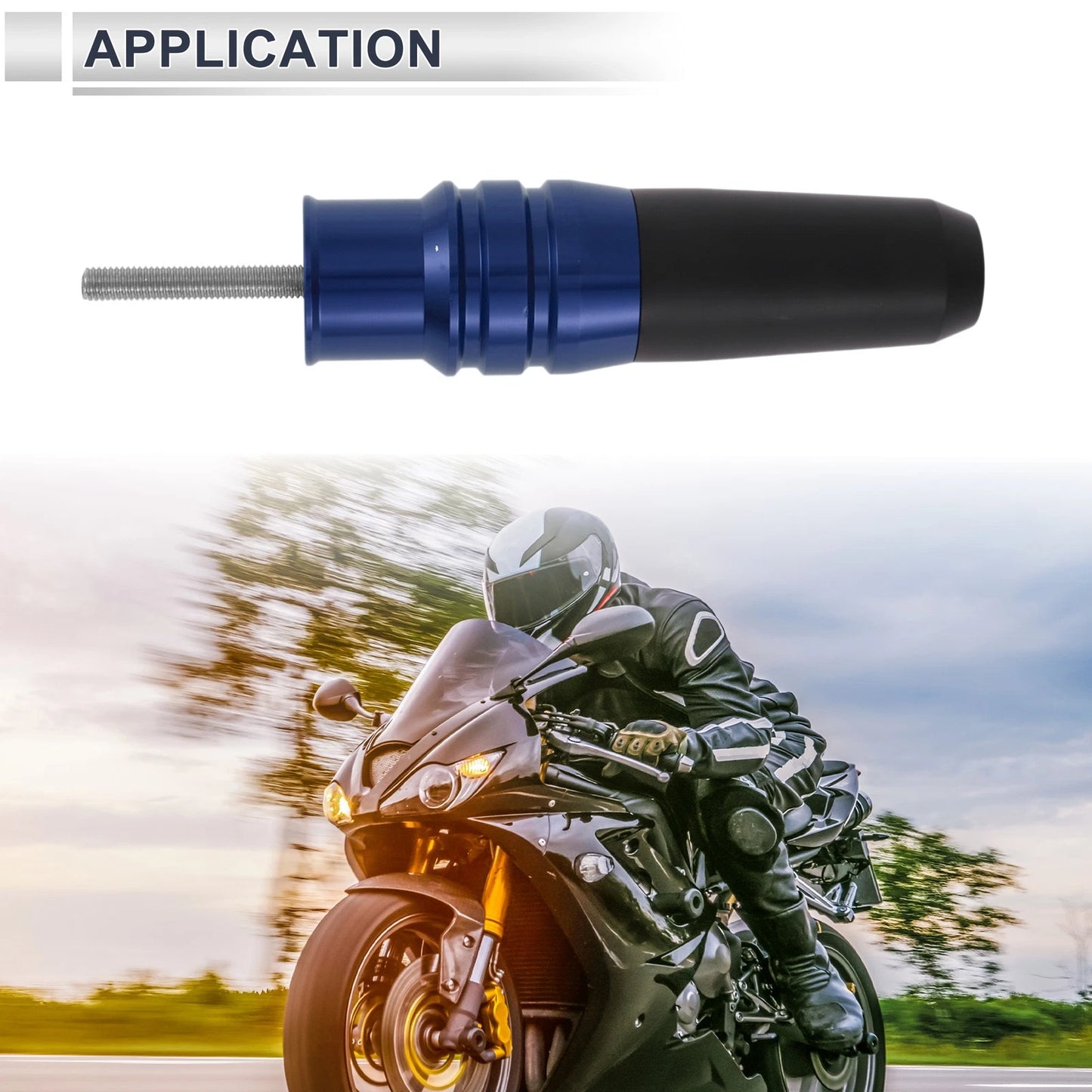 10.5mm Aluminum Alloy Plastic Motorcycle Slider Frame Bolt 1 Set Blue for Motorcycle