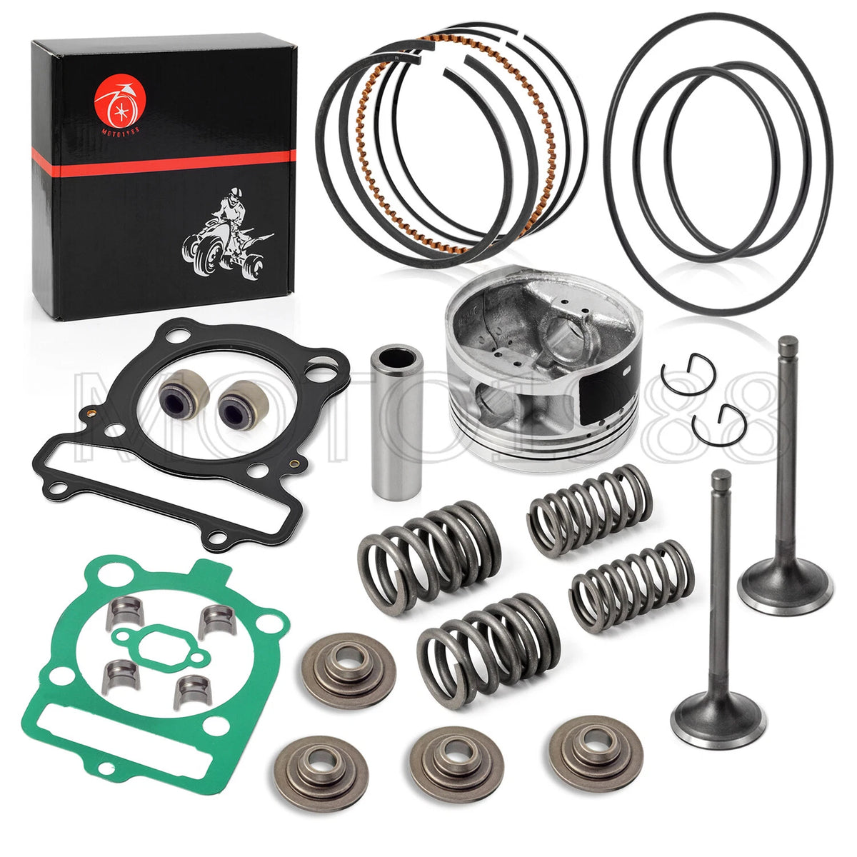 Top End Piston Intake Exhaust Valve Gasket Kit for YAMAHA Grizzly/Bruin 350