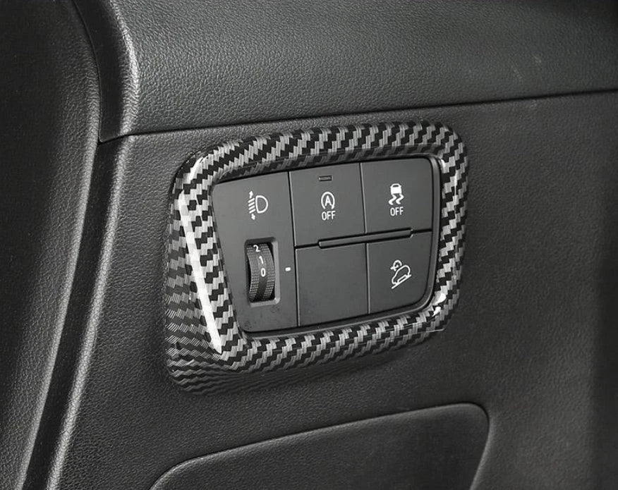 Carbon Fiber Headlight Adjustment Switch Cover Trim for Hyundai Tucson (2022)