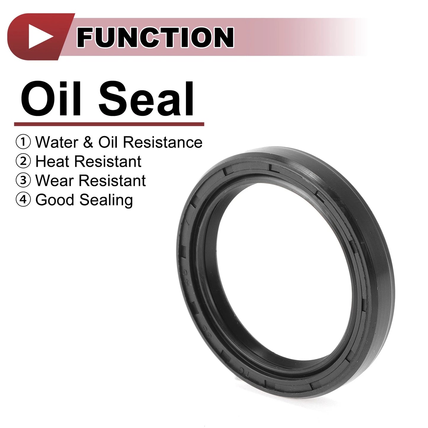 Rotary Shaft Seal 35x45x7mm Nitrile 70D Rubber Black 5 Pcs for Make Model
