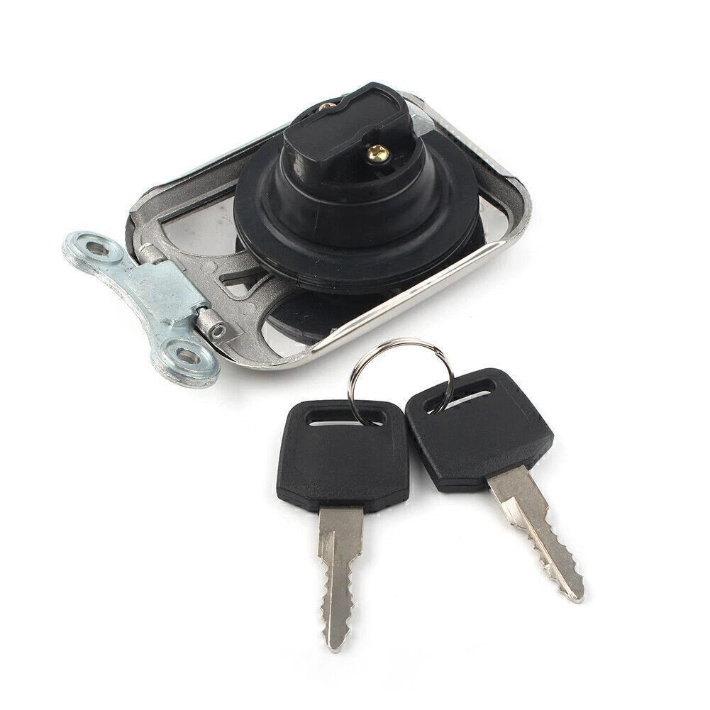 Fuel Gas Tank Cap Cover Lock + 2 Keys Chrome for KAWASAKI KZ1000 (1981-1983)