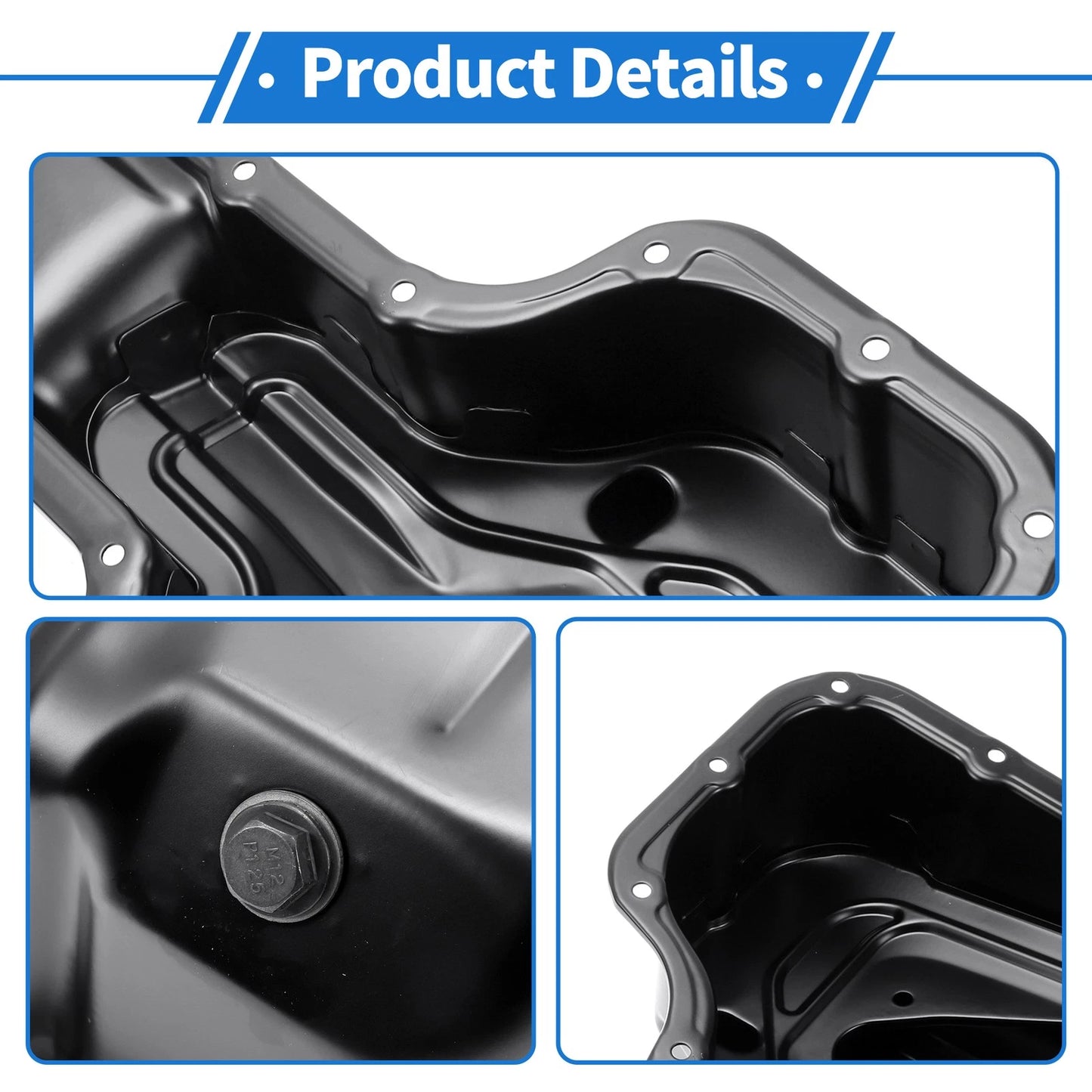 Engine Oil Pan for Toyota Corolla (1998-2008) - 1 x Iron Black