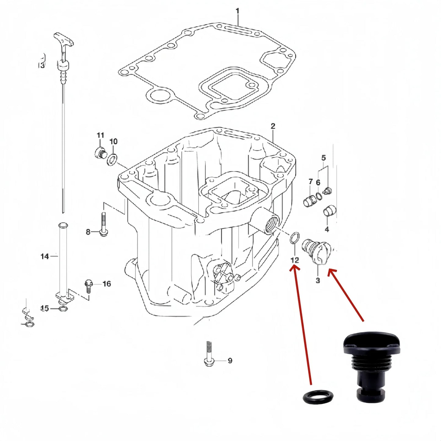 Suzuki Outboard Water Flush Plug with O Ring Gasket for DF140/DF115/DF100
