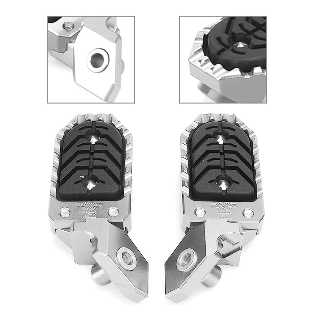 Silver Aluminum Wide Foot Pegs for BMW R1200GS R1250GS GS ADV (2013-2023)