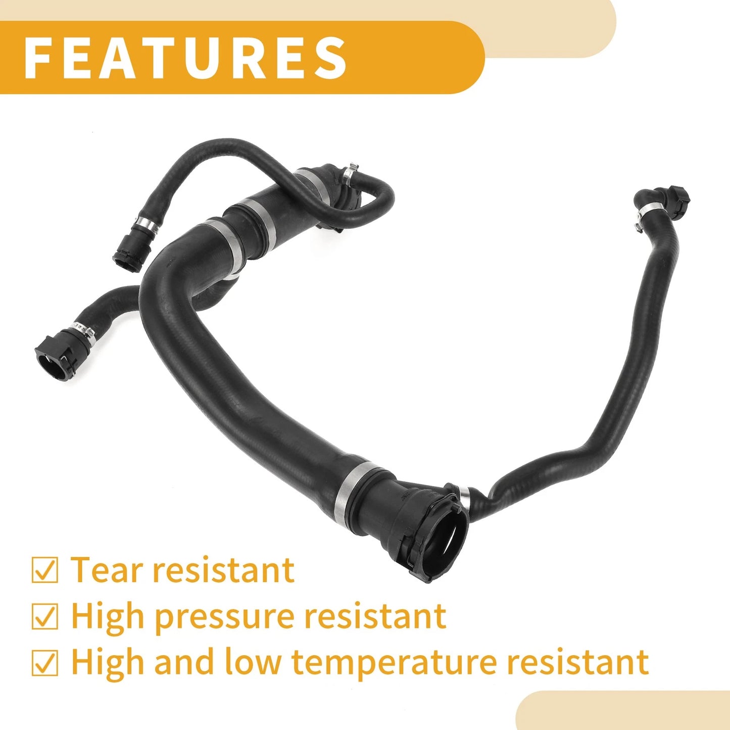 Radiator Hose for BMW X5 E53 4.4i (2003-2006) Rubber Black 1 x Hose