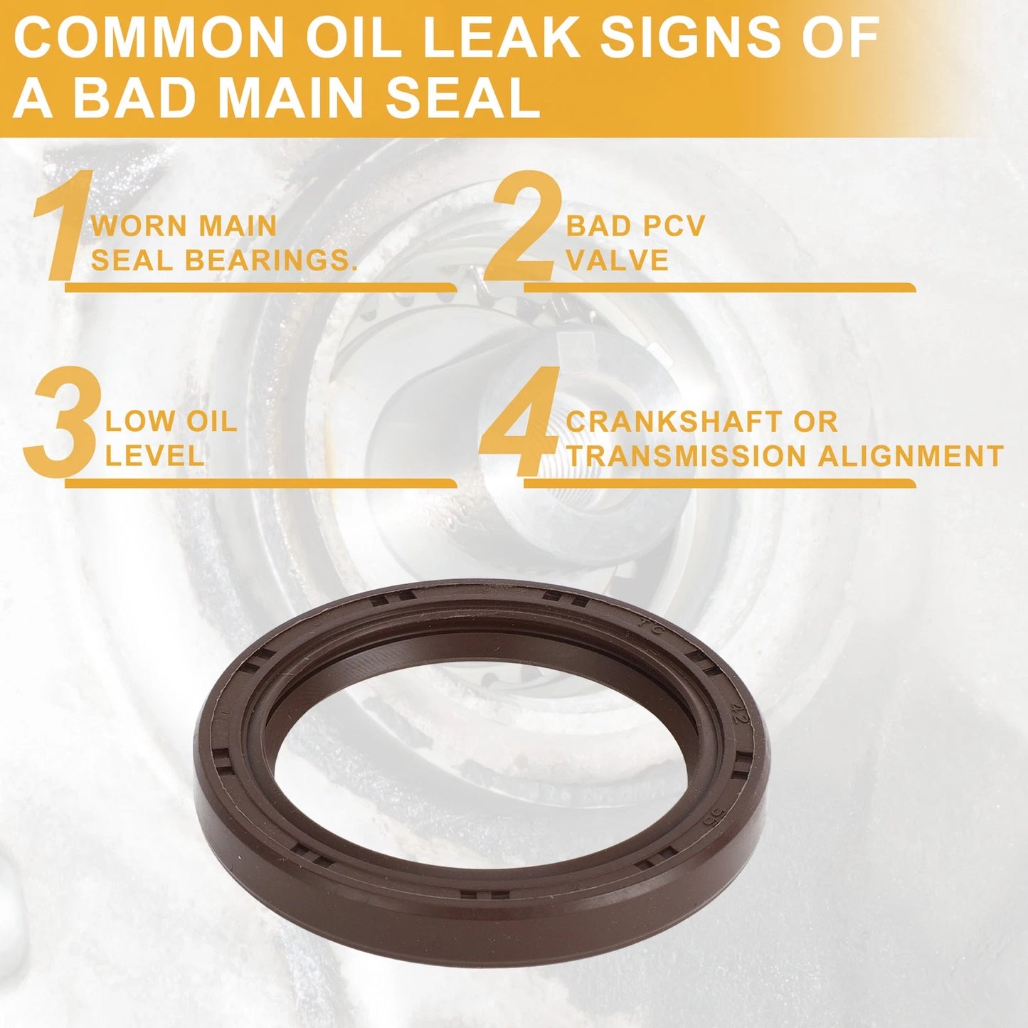1 x Crankshaft Oil Seal for Chevrolet Cruze (2011–2016)