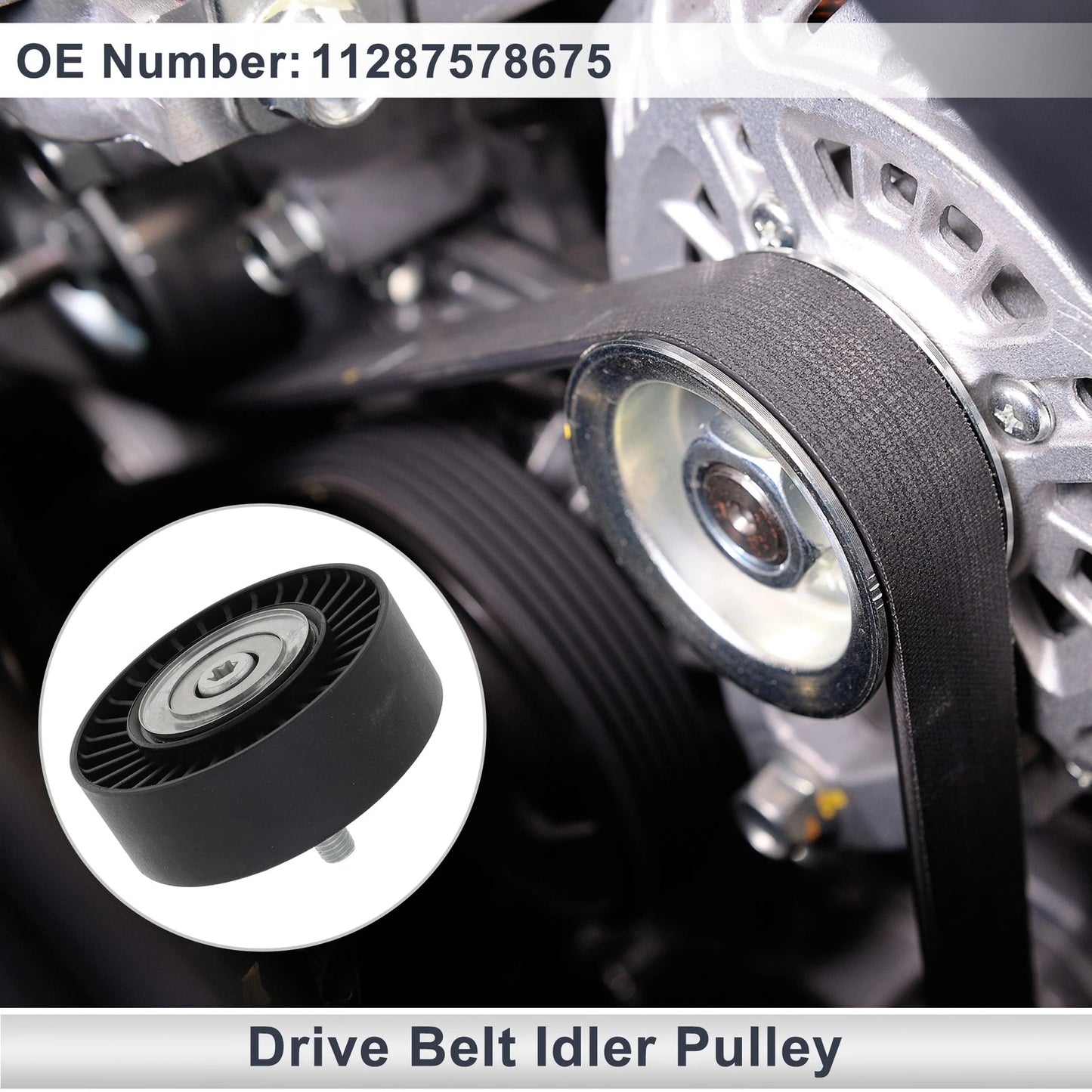 Drive Belt Idler Pulley for BMW Series 3 (2008-2012) - 1 Pcs Black