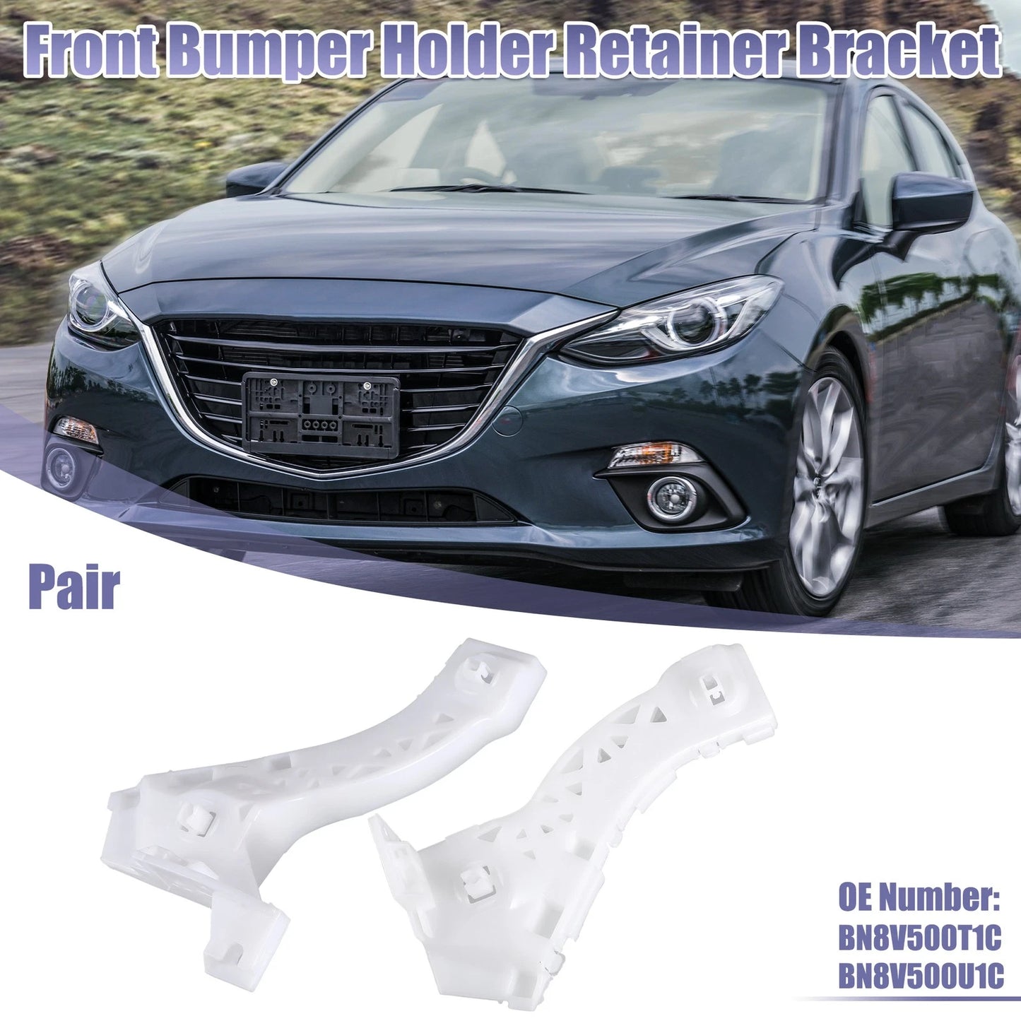 Front Left Right Bumper Mounting Support Brackets for Mazda 3 (2004-2006)