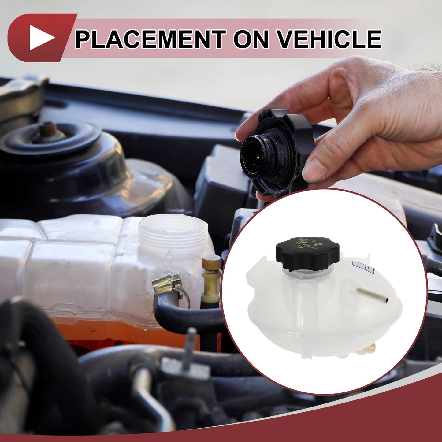 Coolant Expansion Overflow Tank with Cap for Jeep Compass (2017-2023)