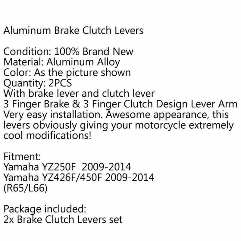 CNC Brake Clutch Lever for Yamaha YZ250F YZ426F (2009-2014)