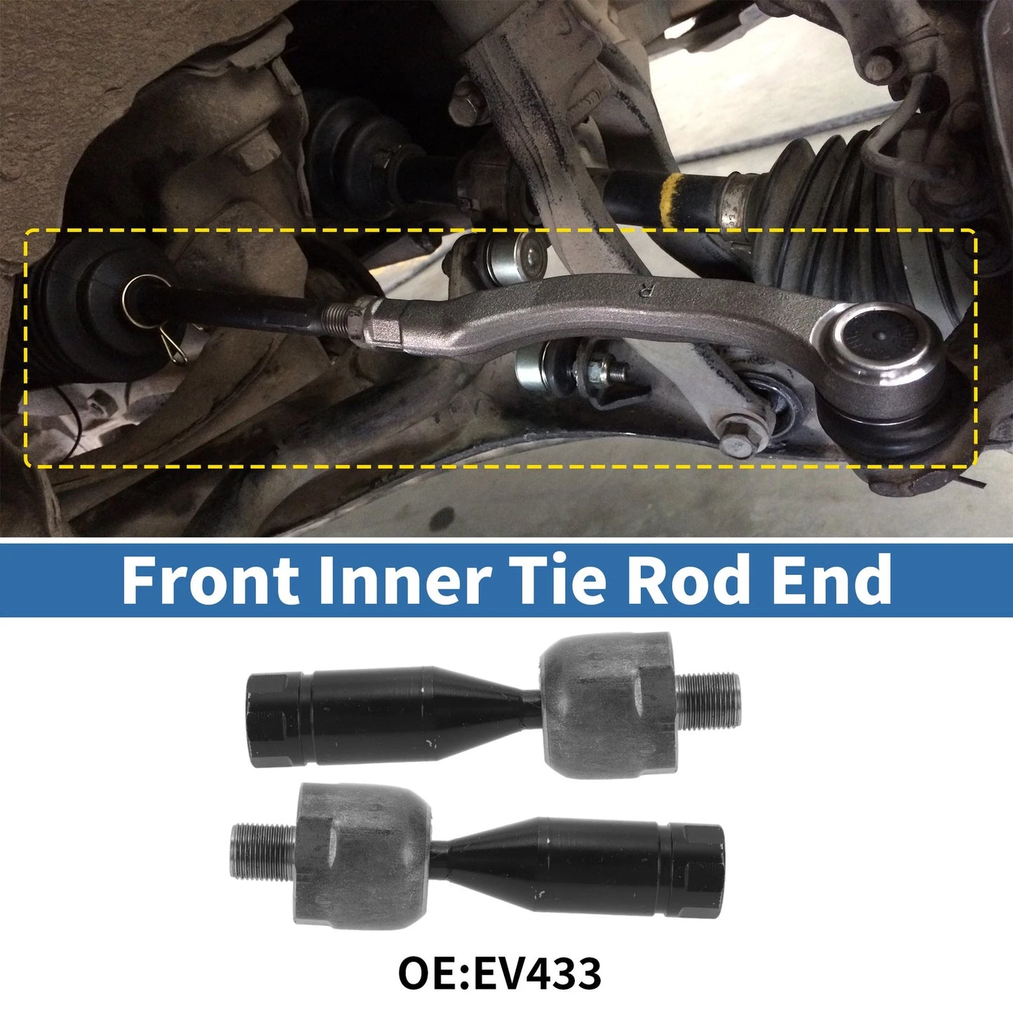 2 x Front Inner Tie Rod End Links for Toyota Tacoma (1995–2004)