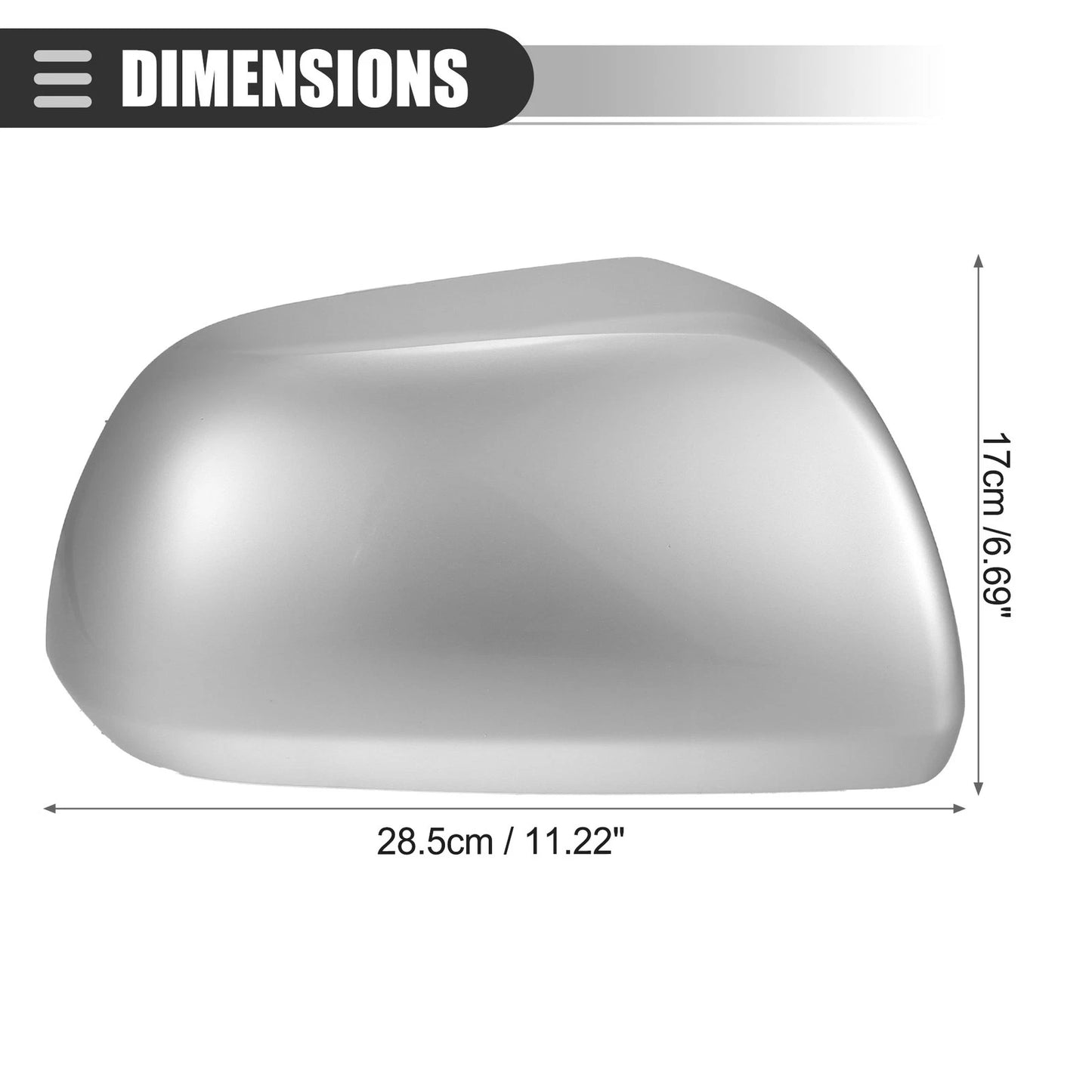 Right Side Mirror Cover Cap for Toyota Highlander 2009-2014 ABS Silver Tone
