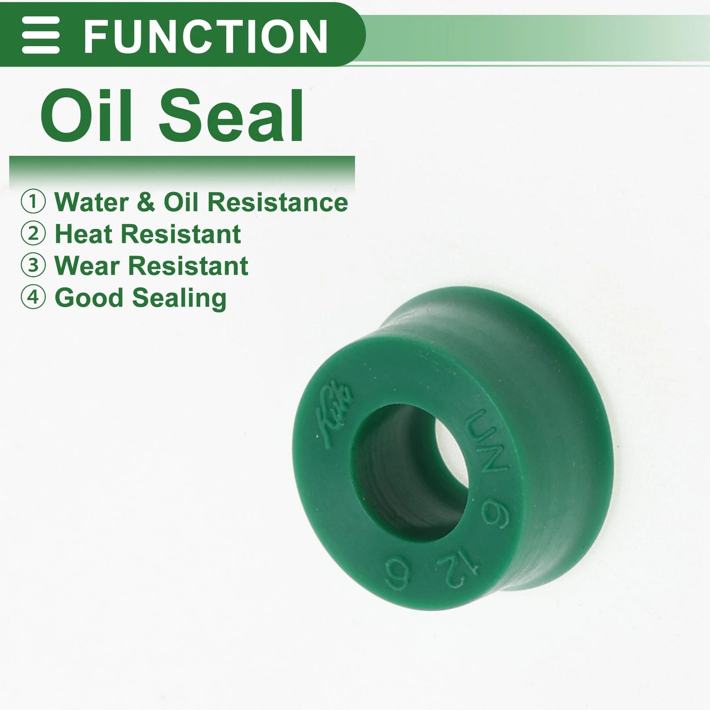 Oil Seal / 6x12x6mm / TPU Rotary Shaft Seal Green 5 Pcs for Make Model