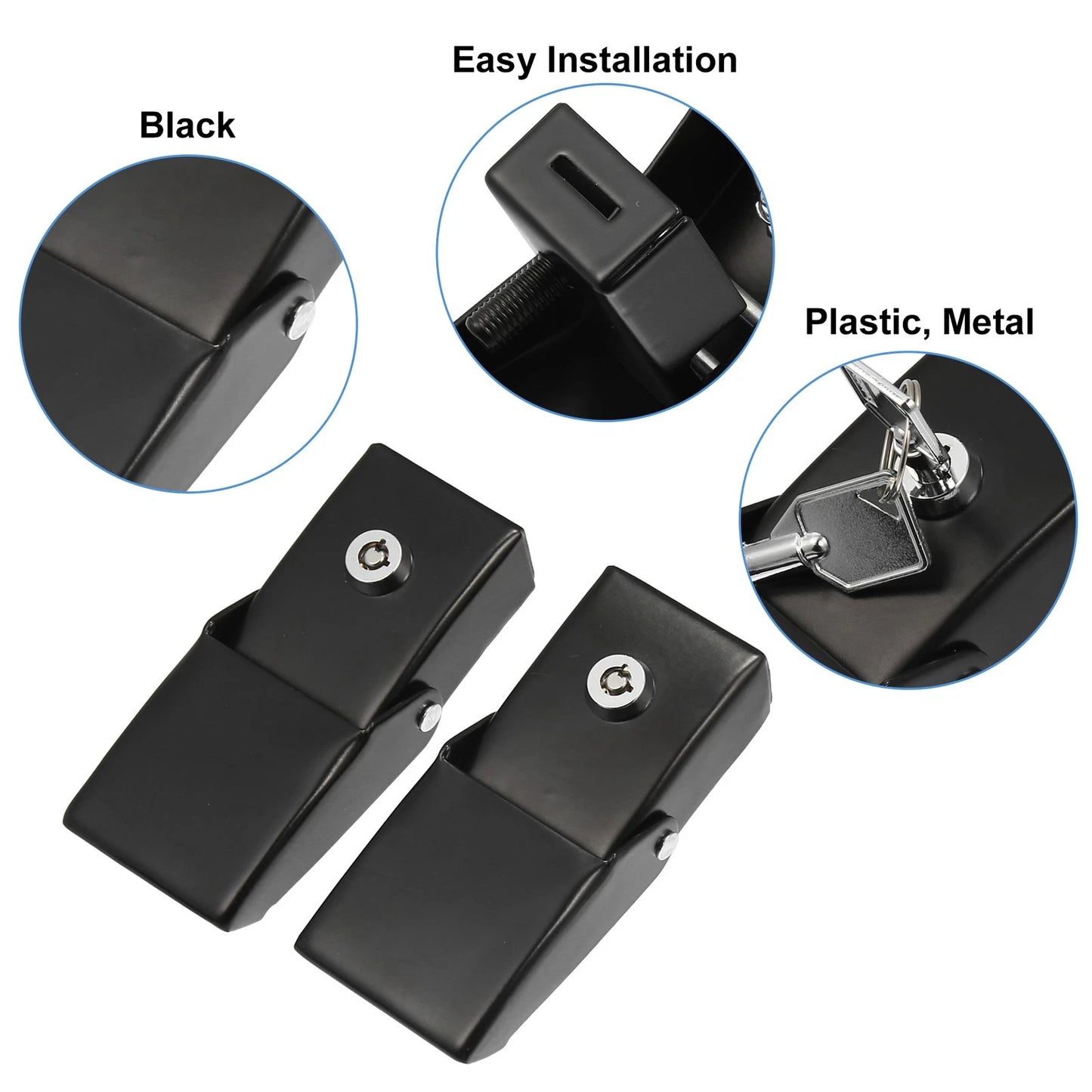 Front Hood Latches for Jeep Wrangler JK JL Black (2018-2023)