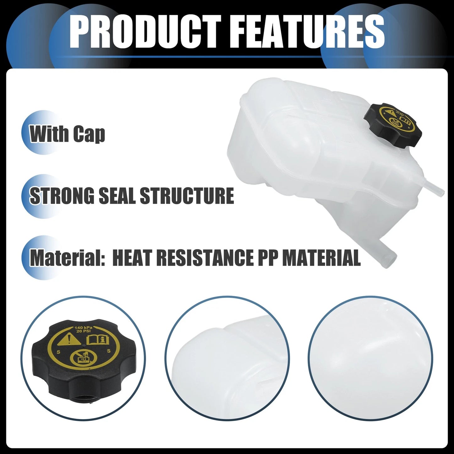 1 Set Coolant Expansion Overflow Tank w/ Cap for Buick Regal (2011–2017)