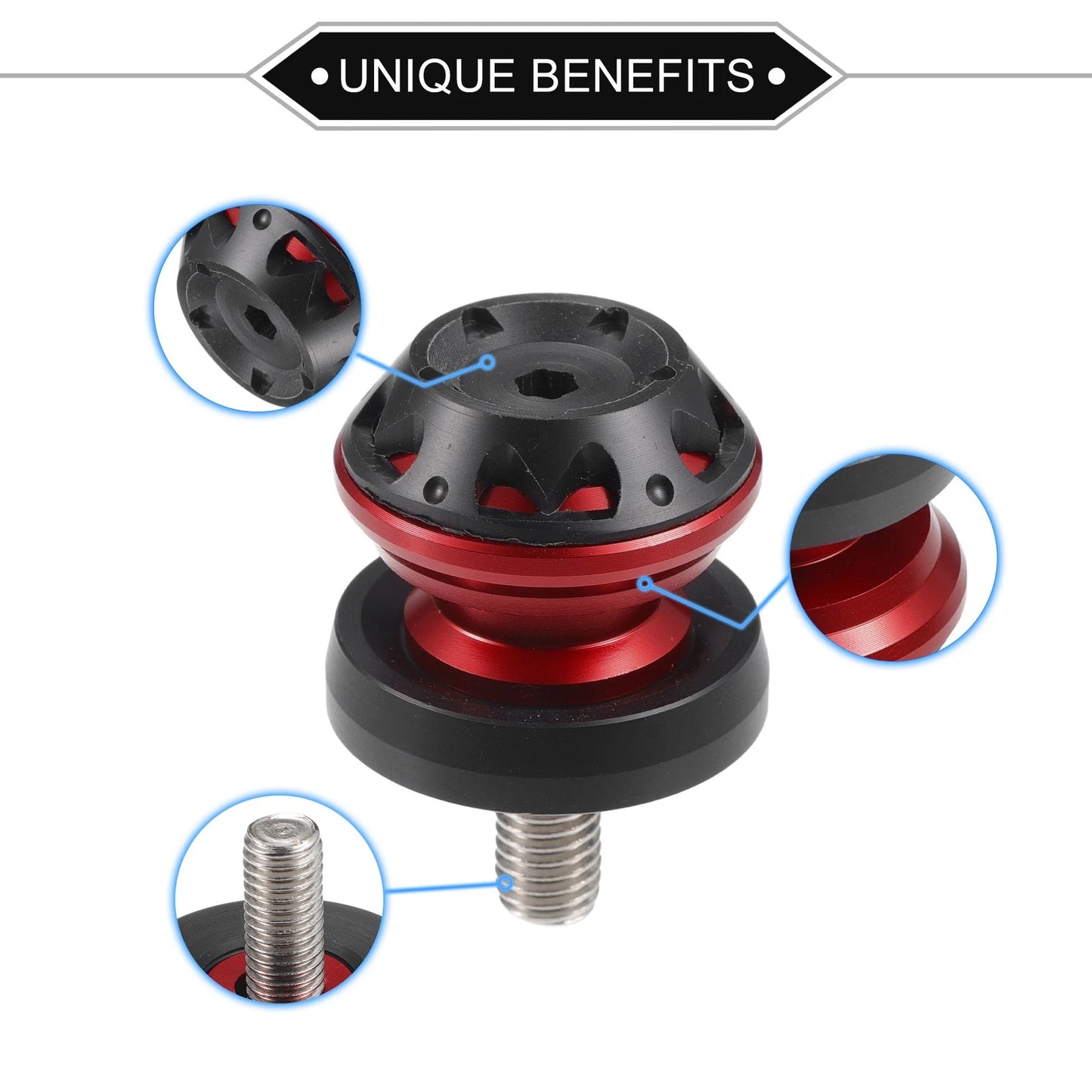 Pair Swingarm Spool 10mm CNC Swing Arm Sliders Stand Red for Motorbike