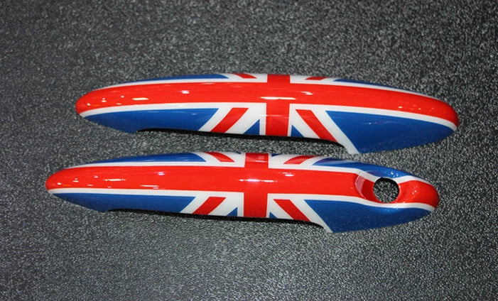 Pair Union Jack UK Flag Exterior Door Handle Cover Trim Fit for Mini Cooper R53