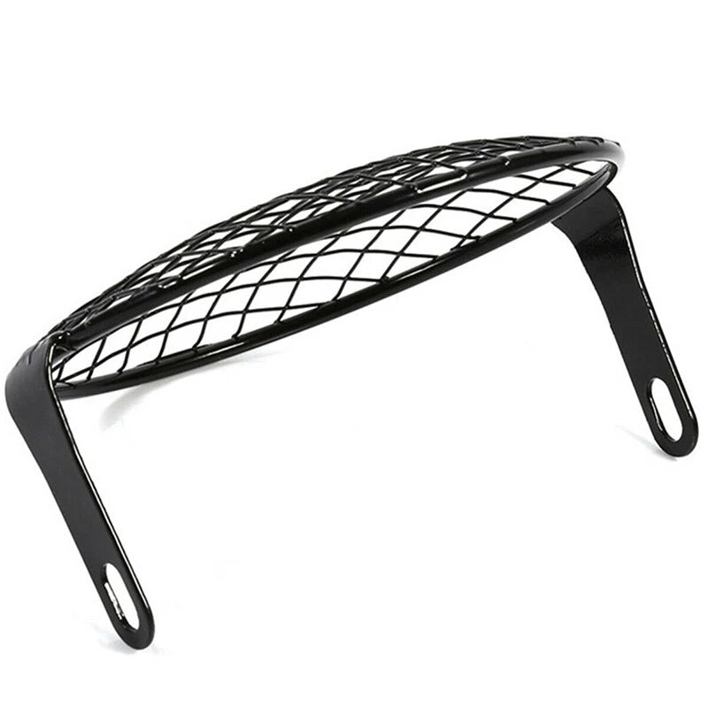 6.5" Headlight Mesh Grill Guard for Universal Motorcycle - Black Light Cover
