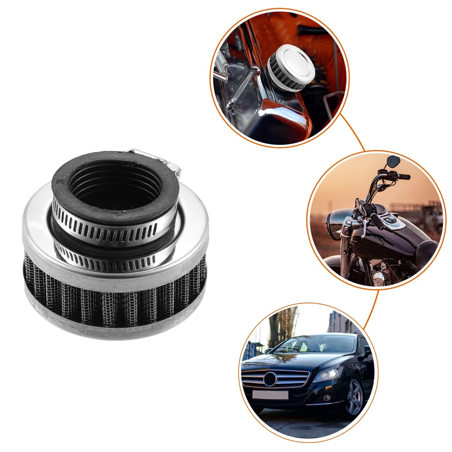 Air Filter Cleaner Round Tapered 34-36mm for Motorcycle