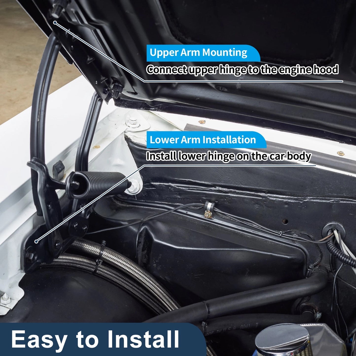 Hood Hinges 1 Pair for Chevrolet Equinox (2018 - 2023) Front Bonnet Bracket