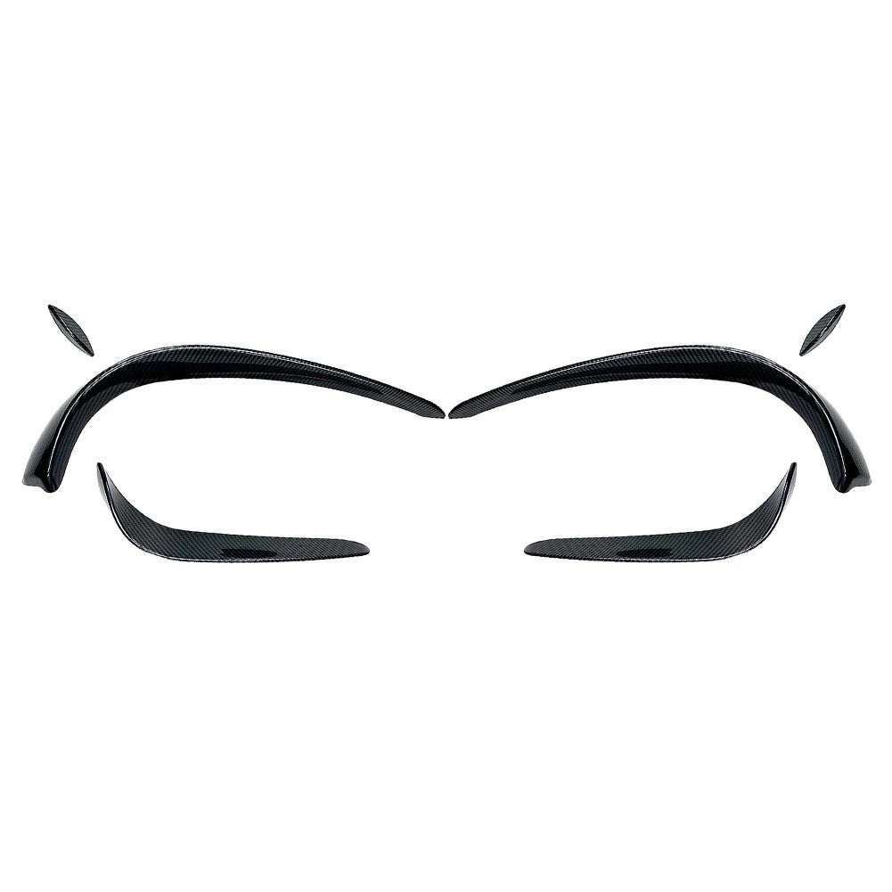 6 x Front Bumper Lip Spoiler Fins for Mercedes Benz C-Class W205 (2015-2018)