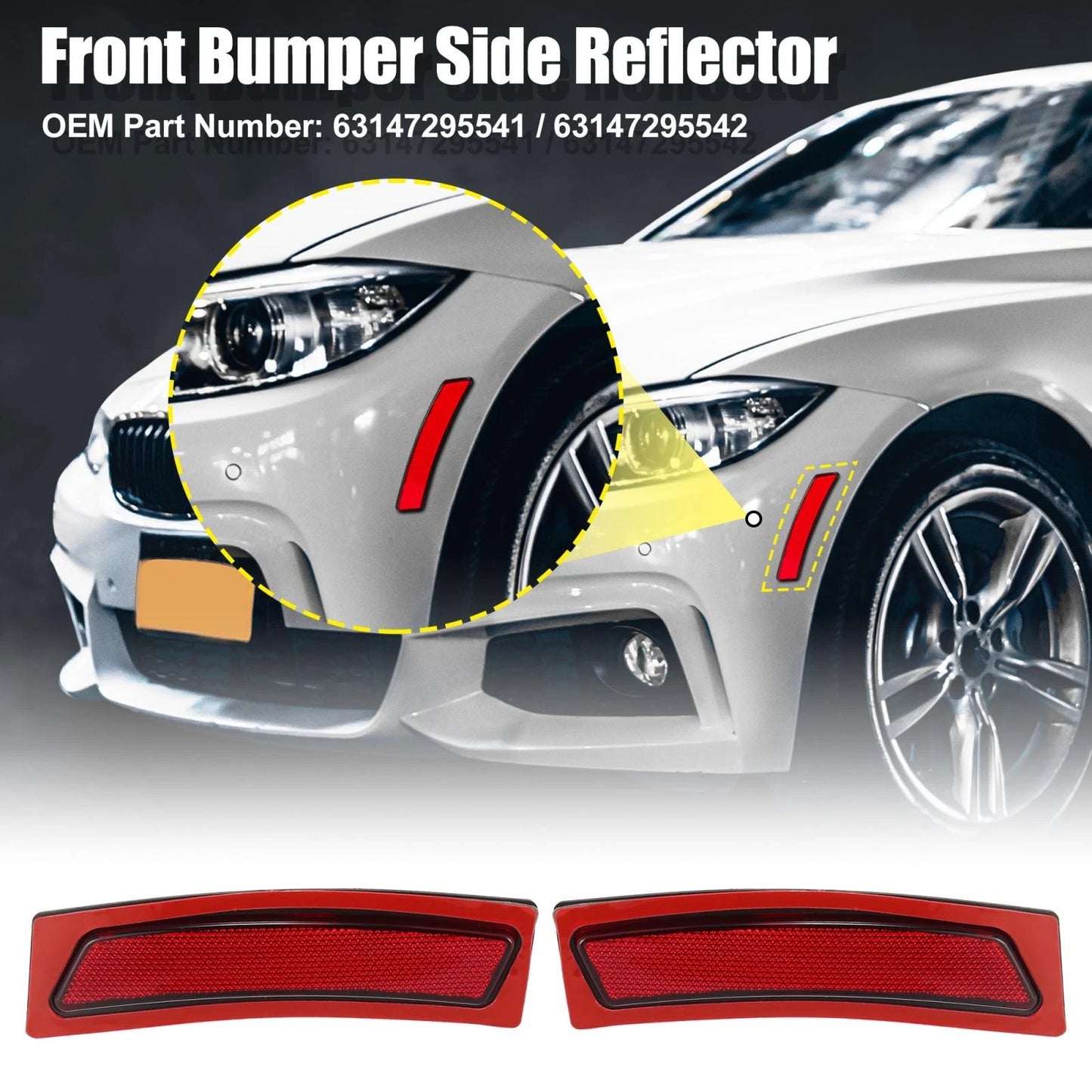 Bumper Reflector 2 x for BMW F30 F31 LCI 340i Red (2012-2019)