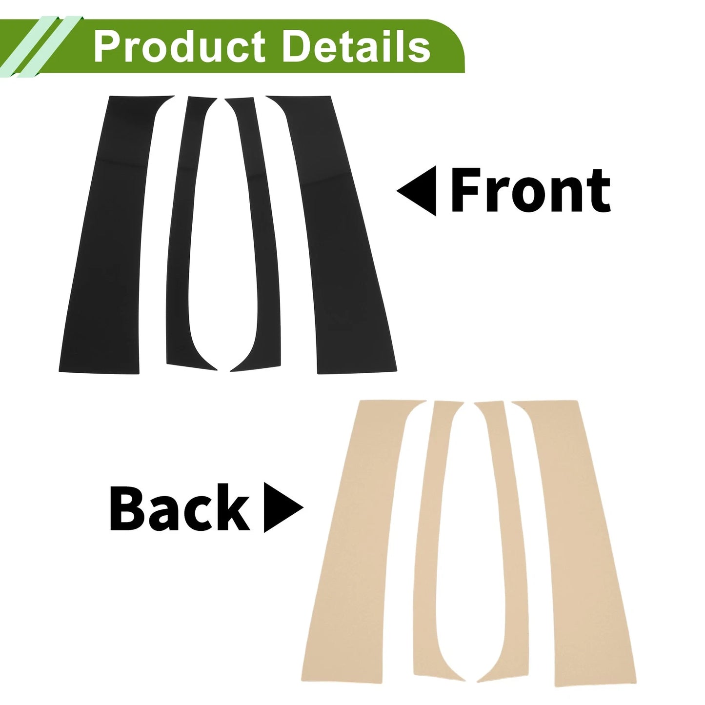 4 x Pillar Window Trim for Dodge Ram (1994 - 2001) Black