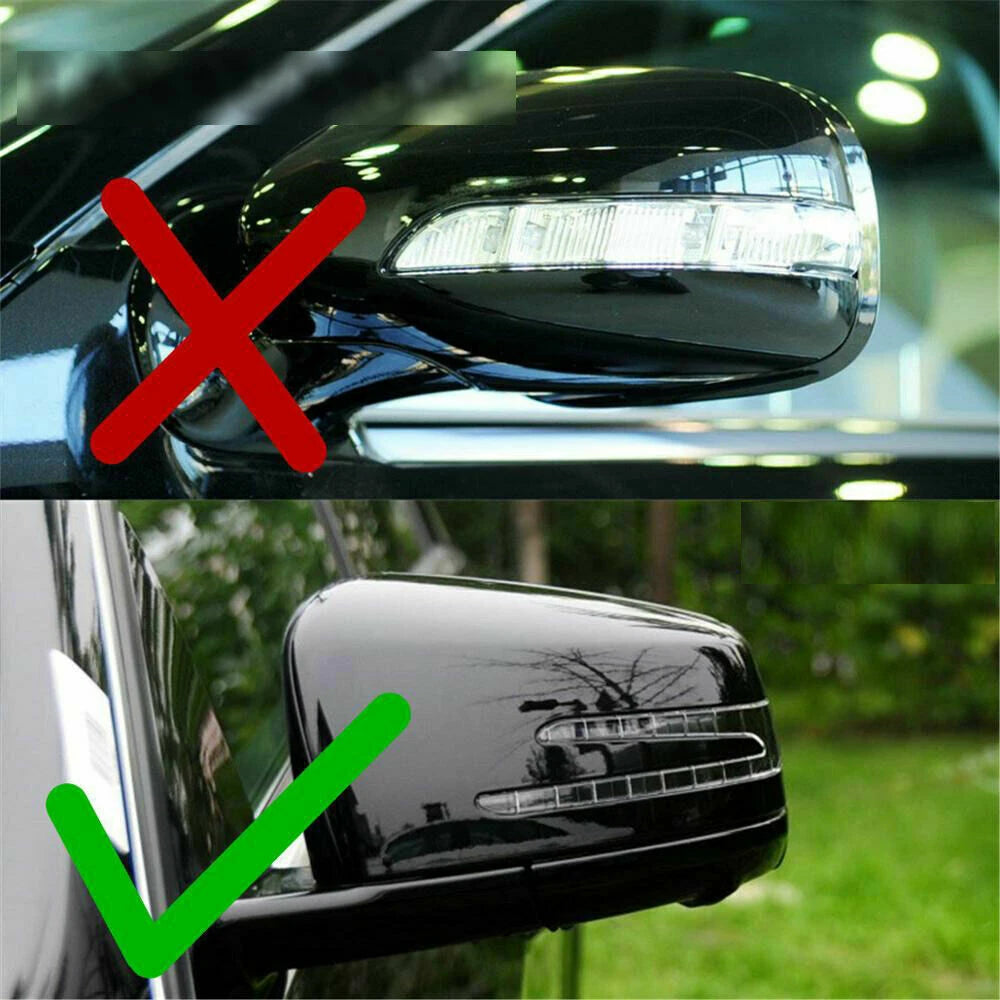 Gloss Black Wing Mirror Covers for Mercedes-Benz W204 W246 W212 W221 (2007-2019)
