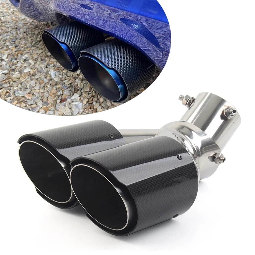 101mm Carbon Fiber Muffler Tip Y Shape for Universal Exit Exhaust Pipe