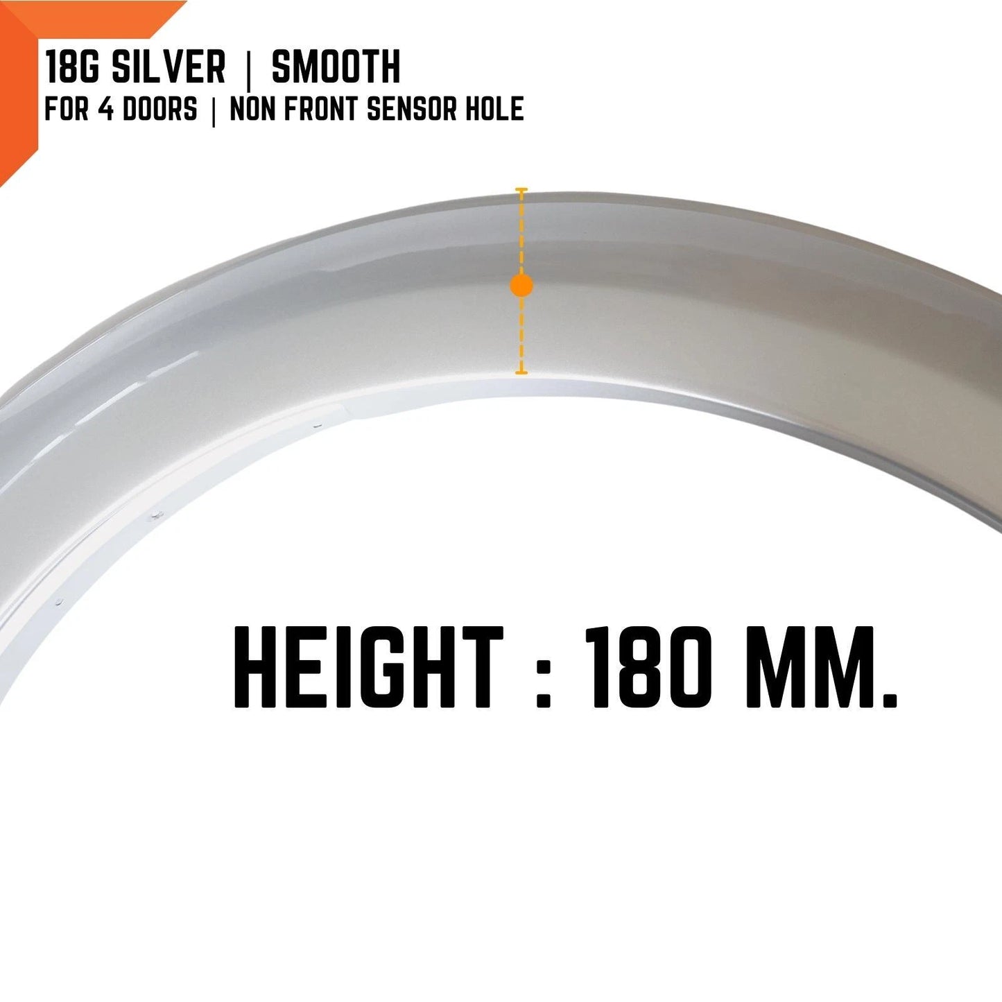 18G Silver Fender Flares for Ford Ranger PX3 (2018-2021)