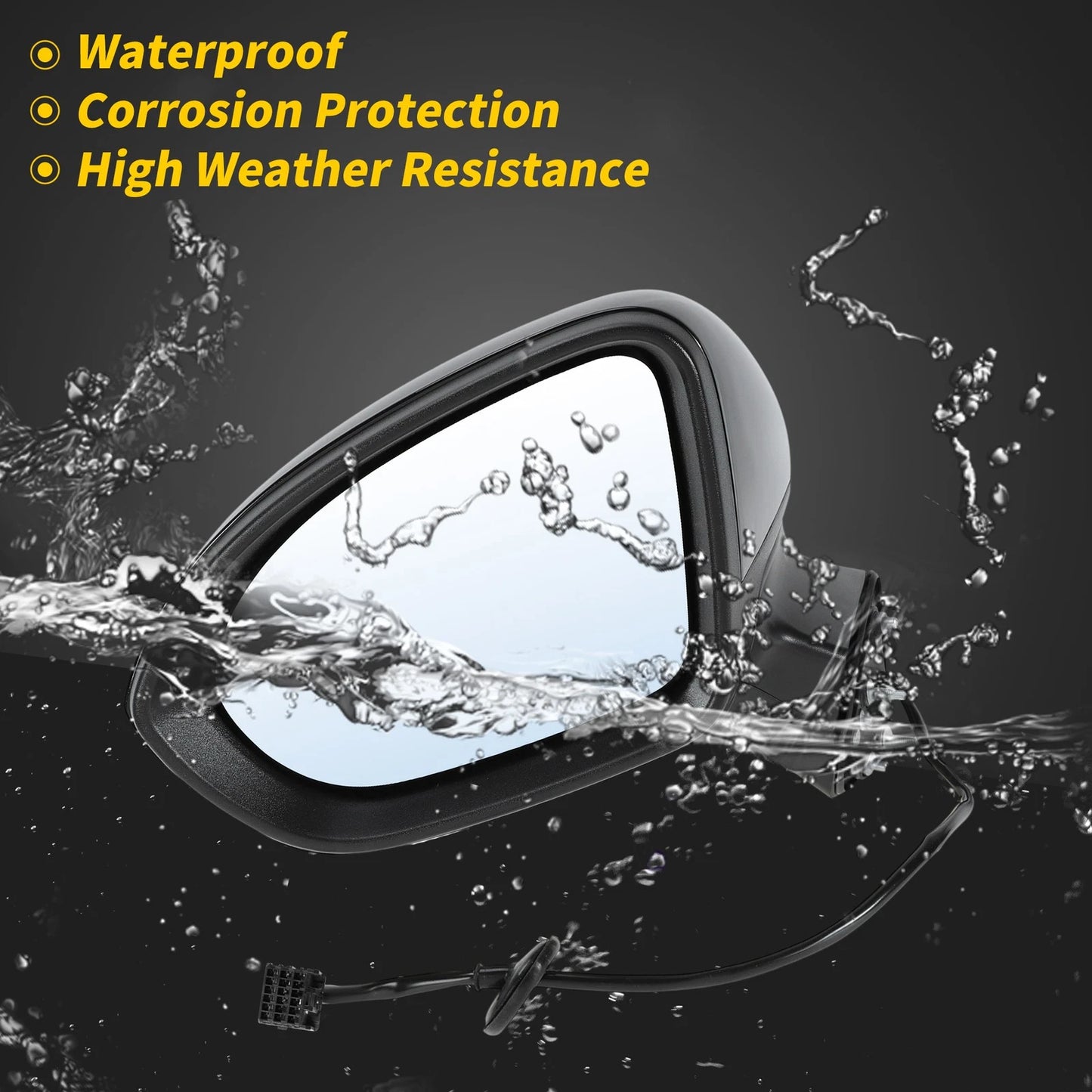 3Pin Left Side Door Mirror Black for Chevy Cruze (2016 - 2019)