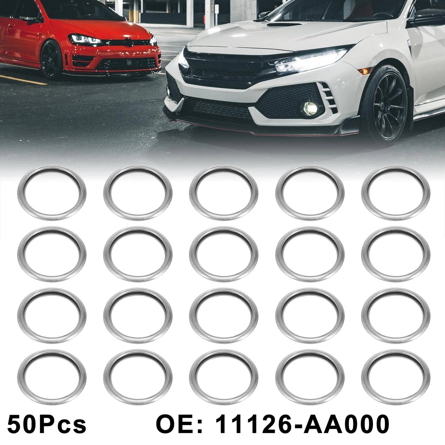 50 x M20 Oil Drain Plug Gaskets for Subaru Legacy, DL, Brat (1985-1994)