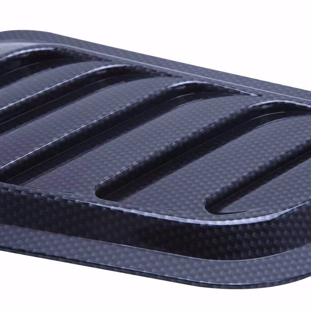 Carbon Fiber Style Air Flow Intake Hood Scoop Vent Cover for Car Decor