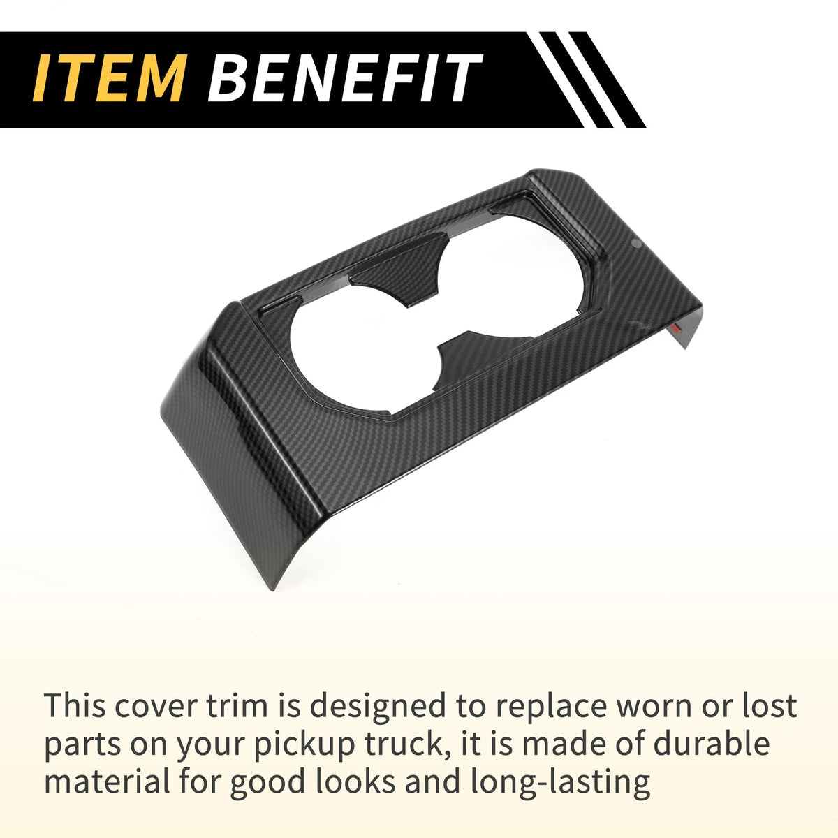 Armrest Box Rear Cup Holder Cover Trim for Ford F-150 (2015-2020)