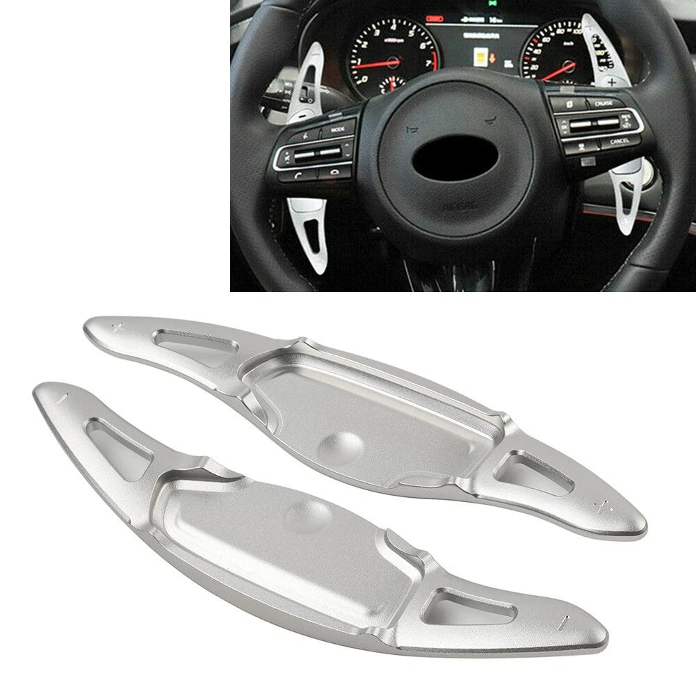 Steering Wheel Shift Paddle Trim for Kia Stinger CK K8 (2018 - Present) Silver