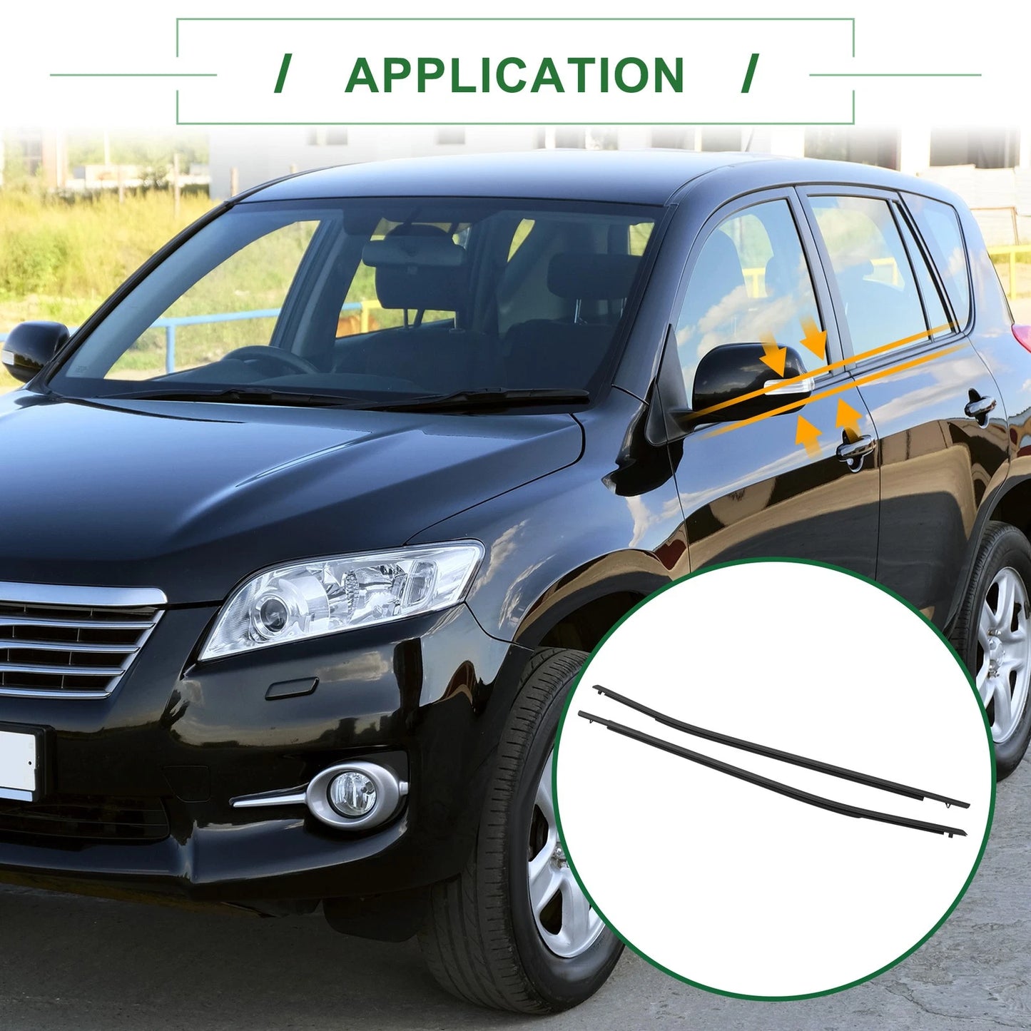 2 x Front Left & Right Weatherstrip Window Seal for Toyota Rav4