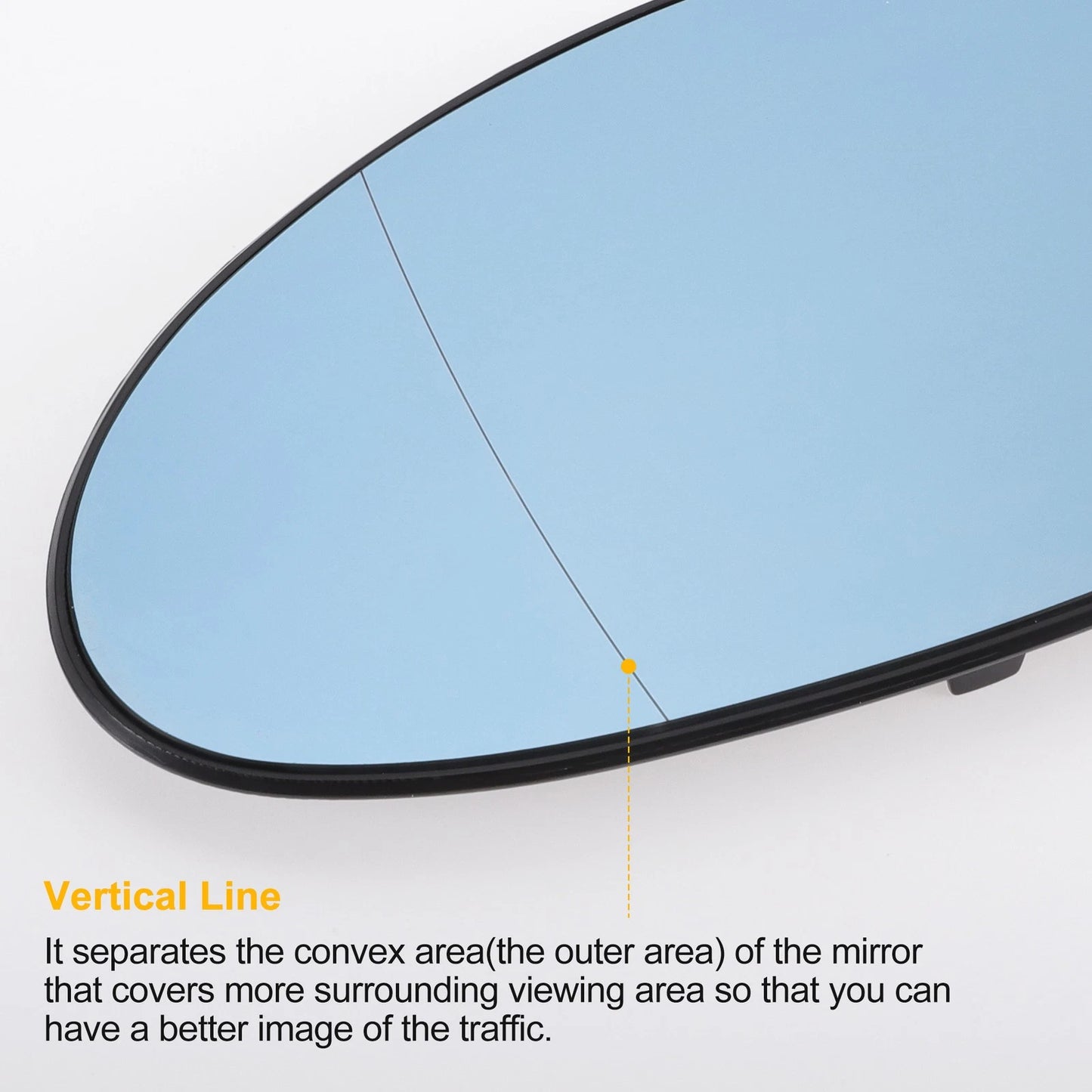 Left Side Blue Heated Mirror Glass for BMW 1 2 3 Series (2004-2009)