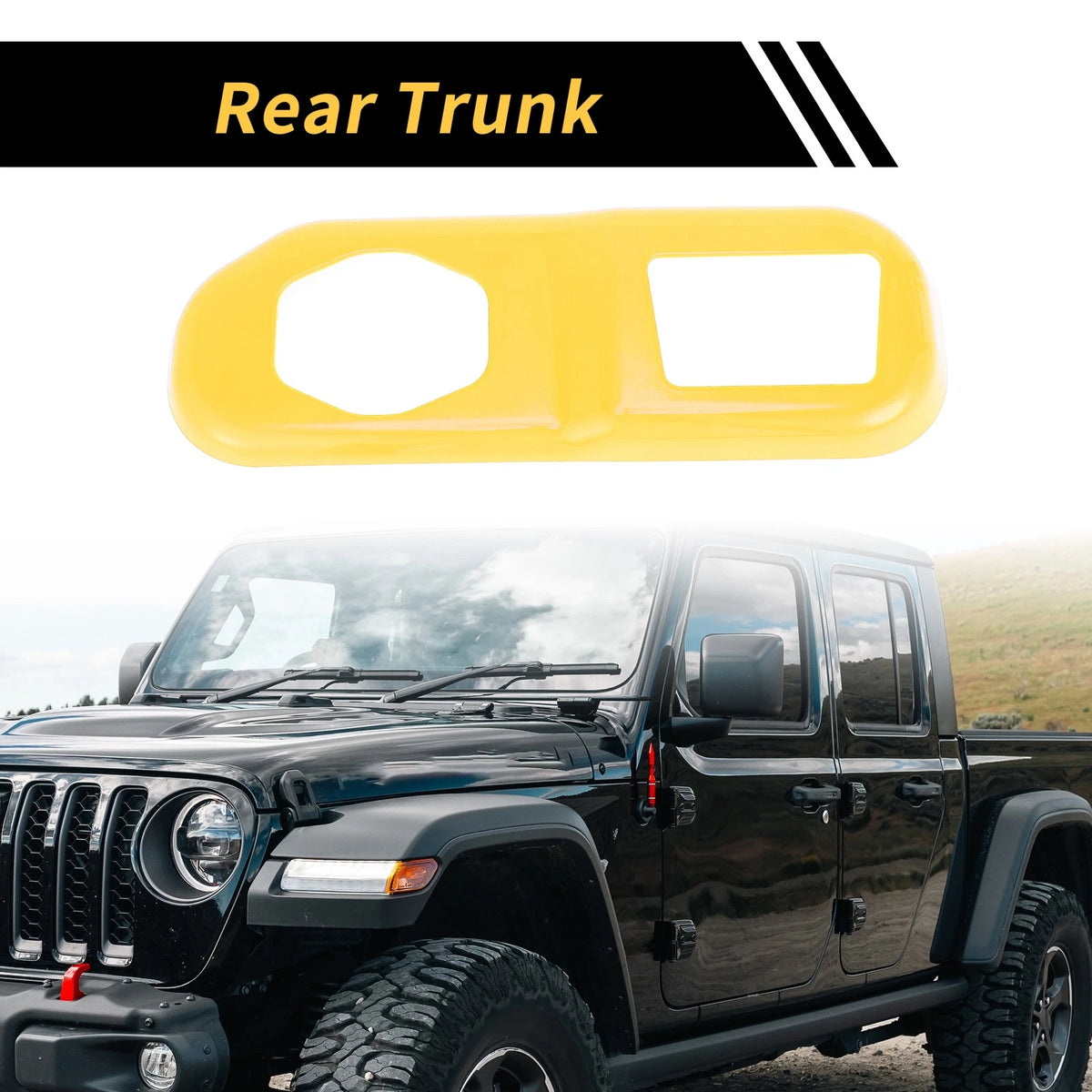 Rear Trunk Lock Panel Cover Trim for Jeep Wrangler JL JLU (2018-2024) - ABS Yellow