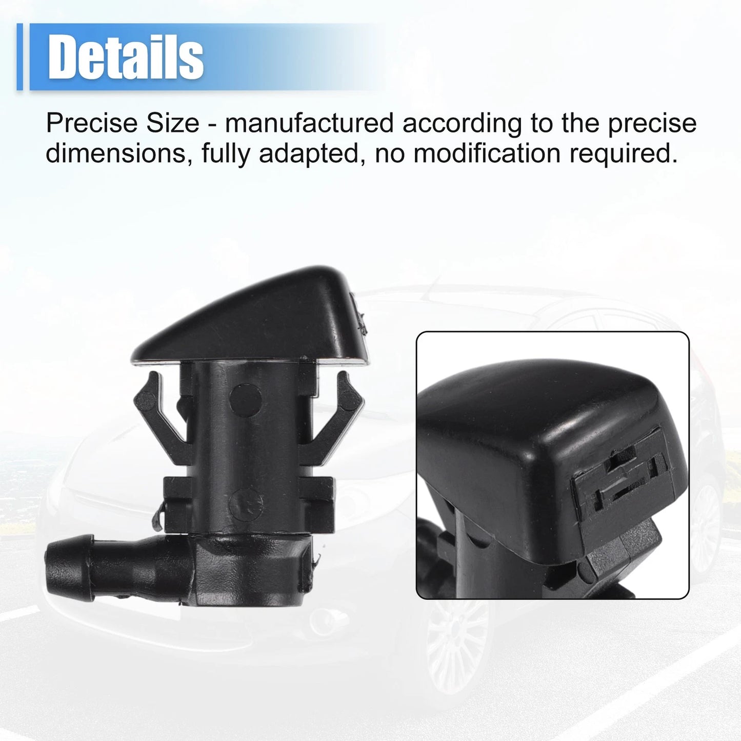 2 x Front Windscreen Washer Nozzles with Gaskets for Ford