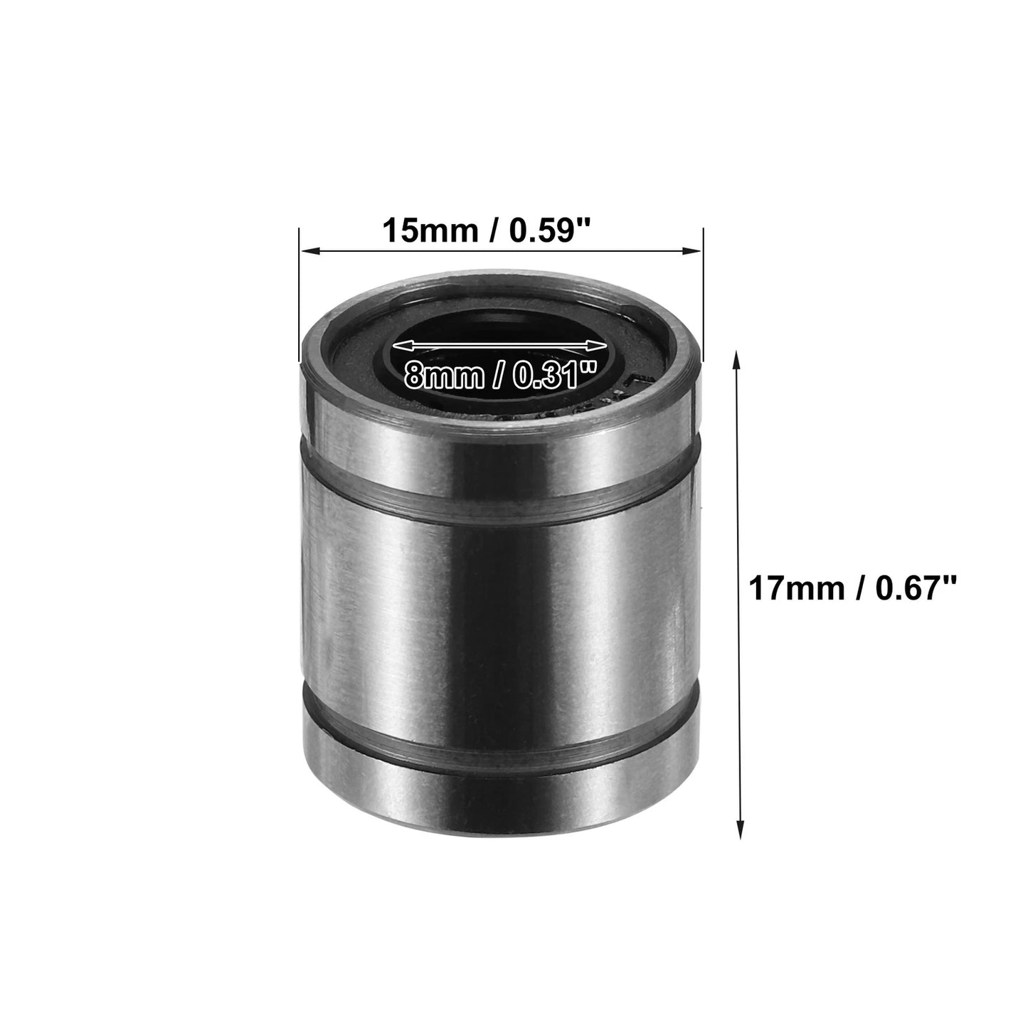 10 x 8mm IDx15mm ODx17mm Length Linear Ball Bearings for Car