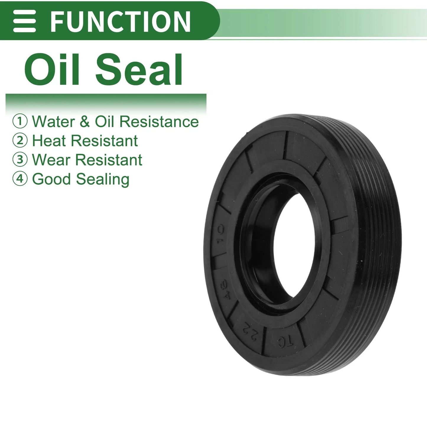Oil Seal Rotary Shaft Seal NBR Rubber 22x48x10mm Black