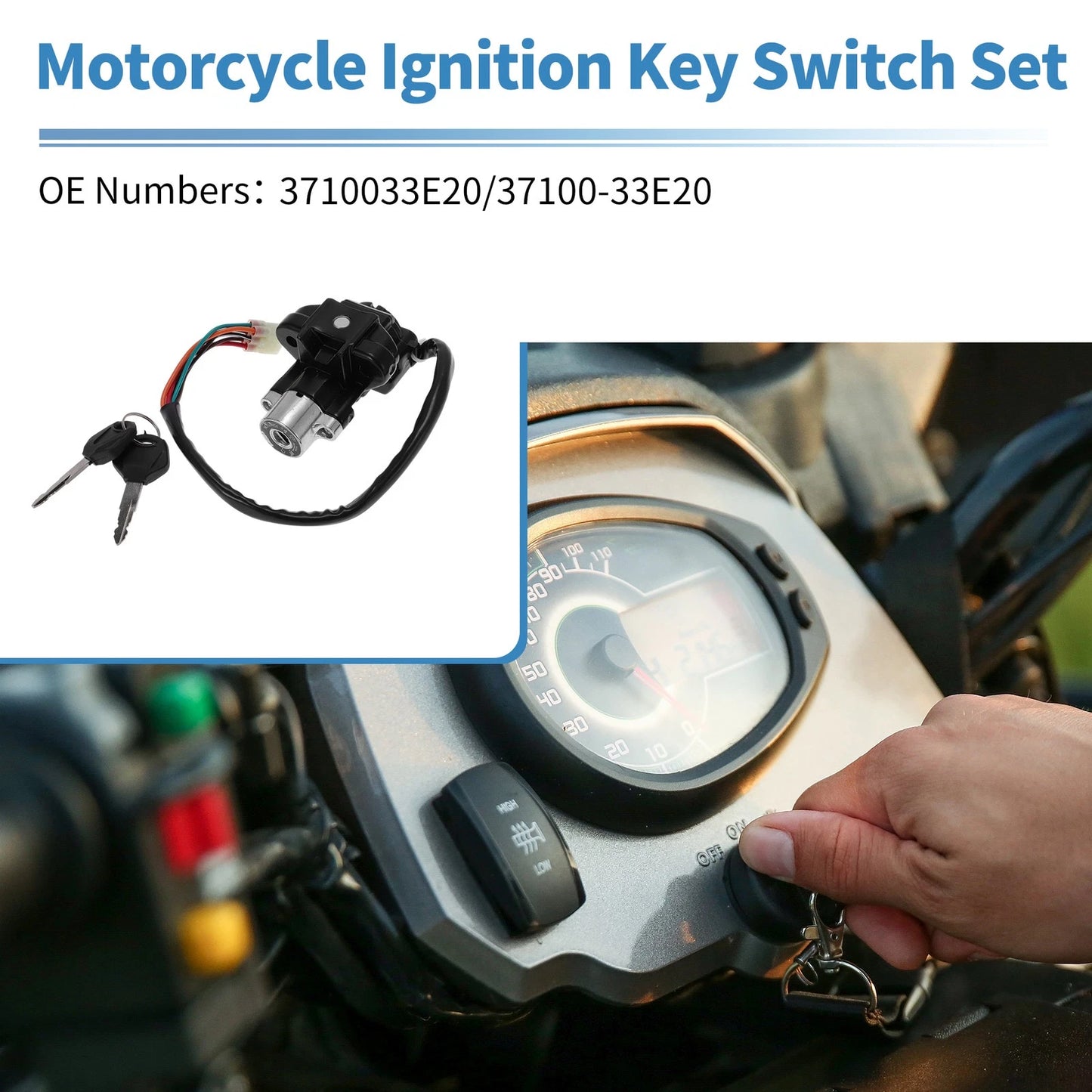 Ignition Key Switch for Suzuki GSXR600 (2004-2005, 2008-2015) 1 Set