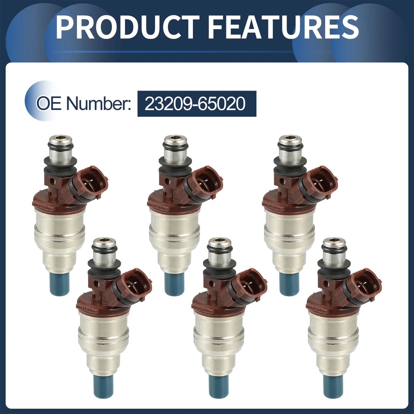 Fuel Injector 6 x Pcs for Toyota 4Runner (1989-1995) 3.0L Brown